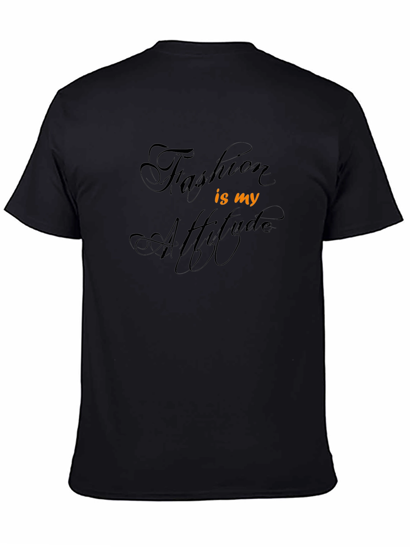 Black Fashion Attitude Graphic Print Black T-Shirt view 4