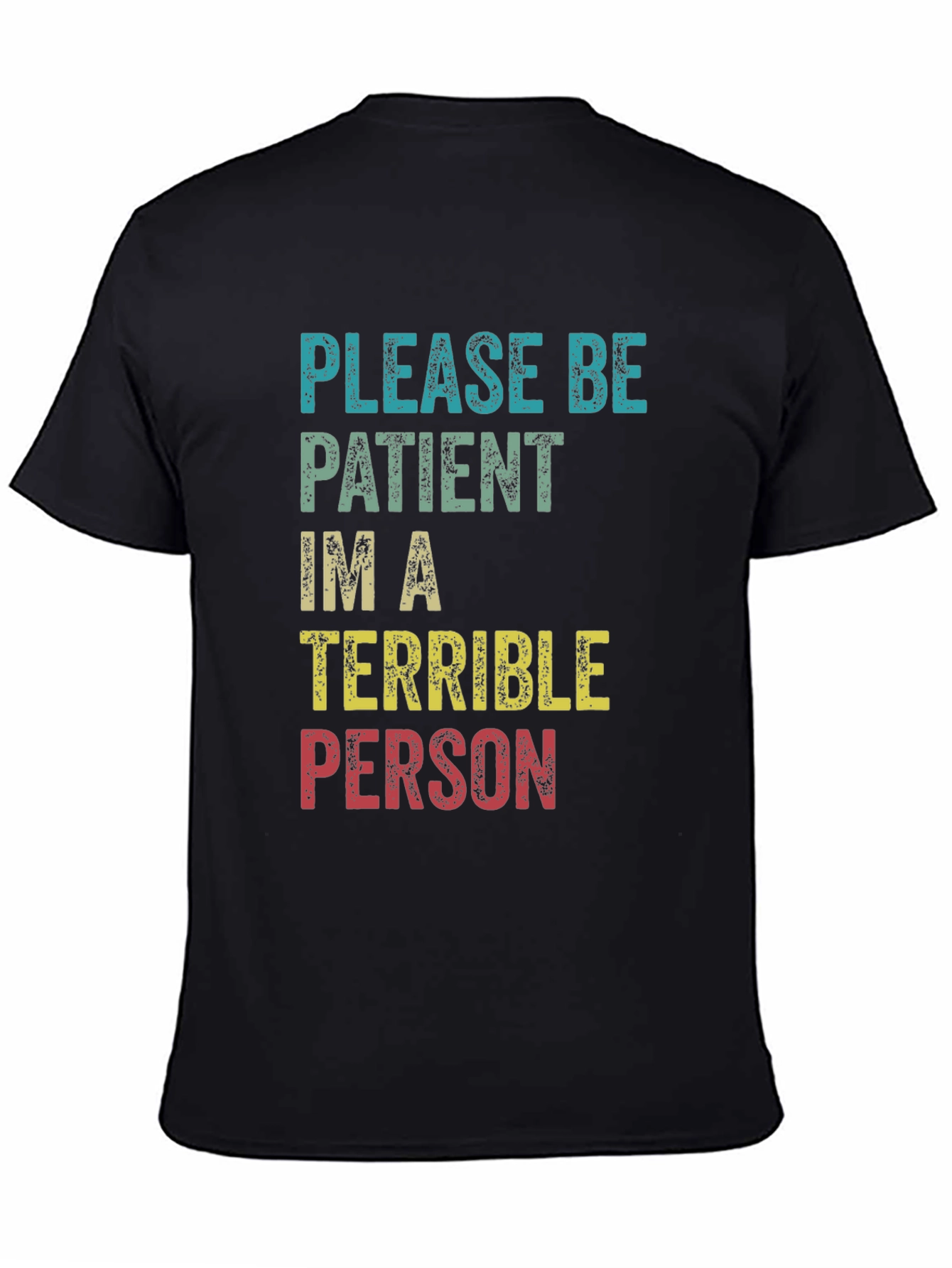 Black Please Be Patient Funny Graphic Tee view 4