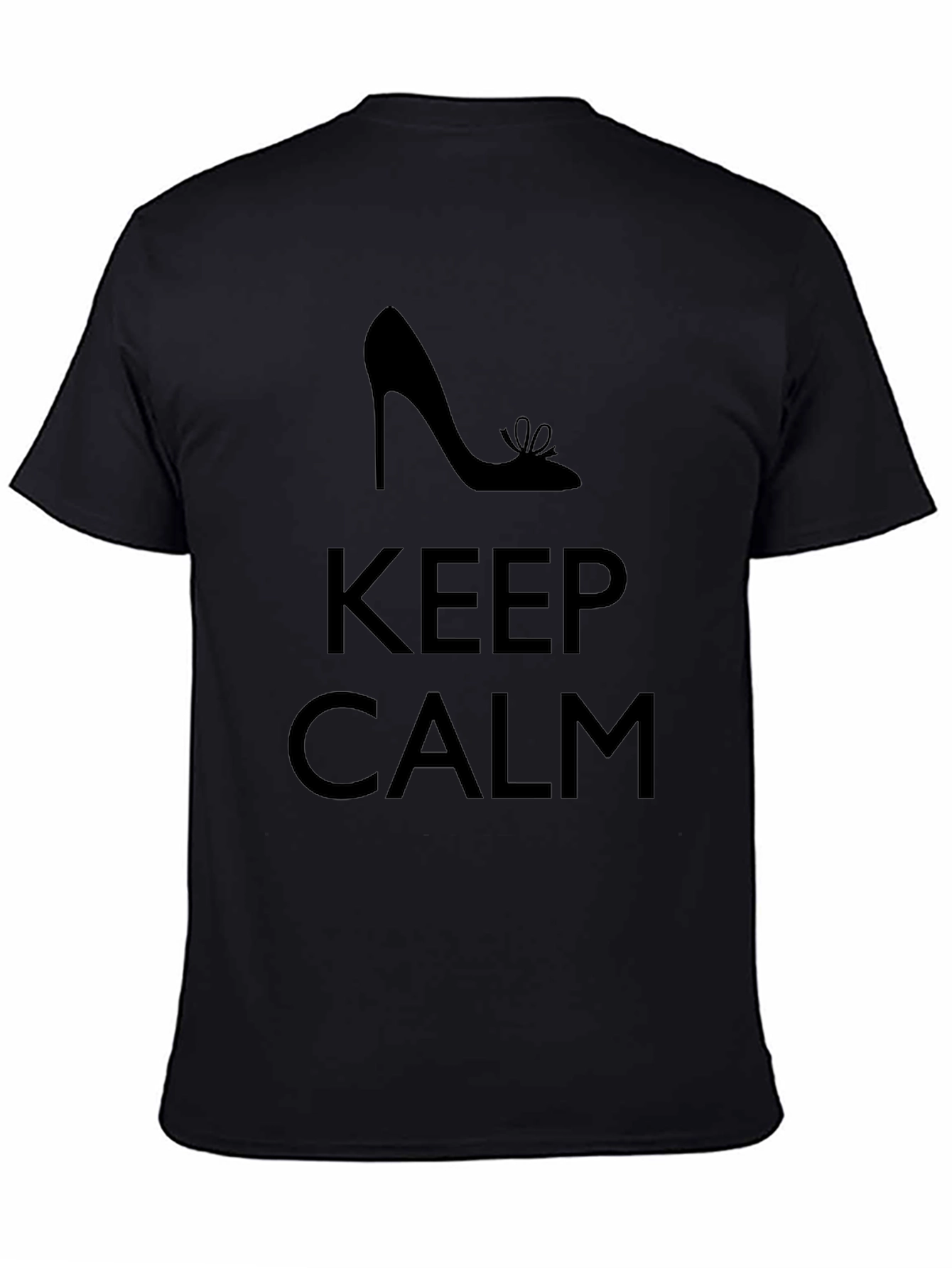 Black Keep Calm High Heel Graphic T-Shirt view 4