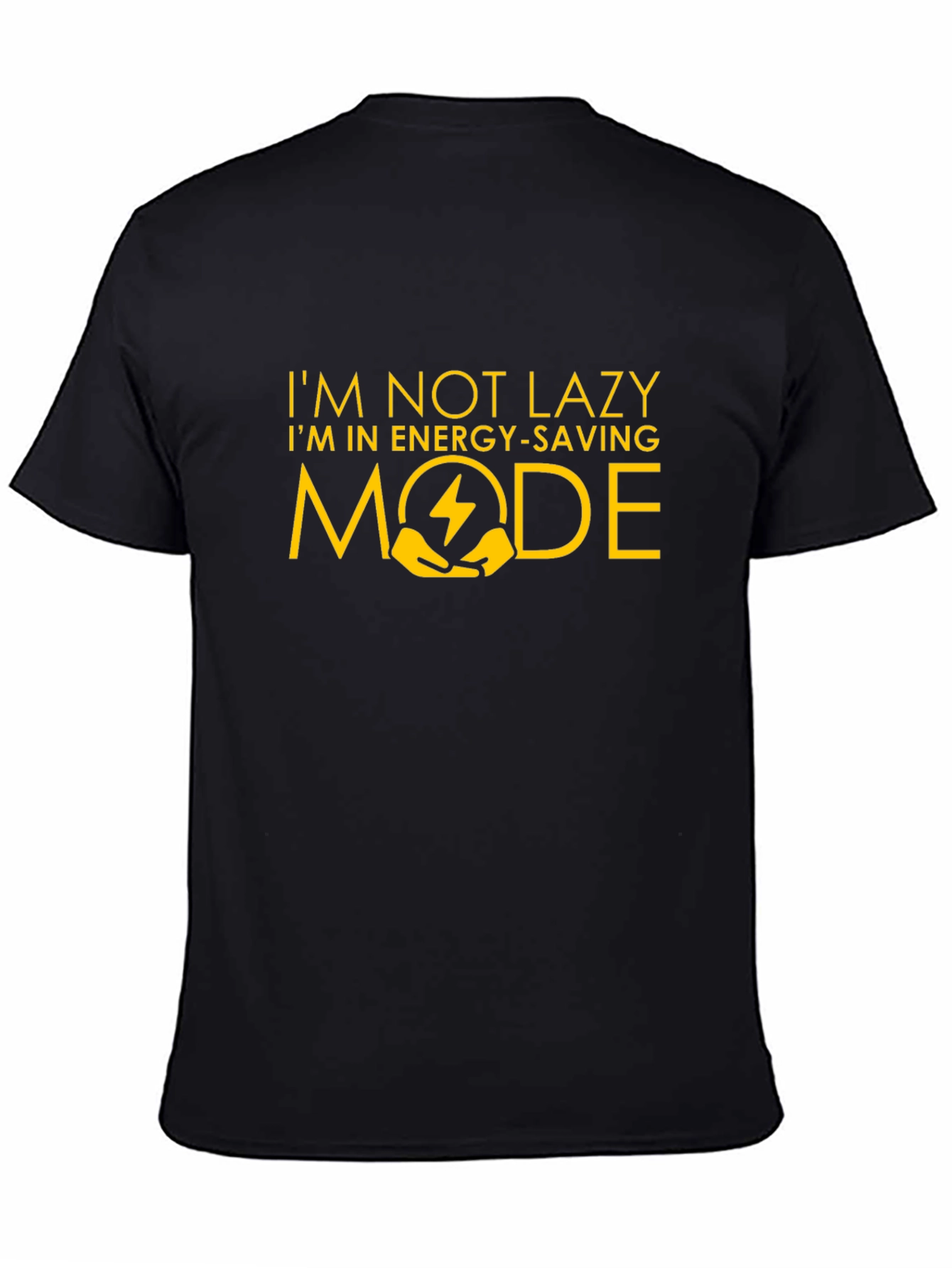 Black Energy Saving Mode Graphic T-Shirt view 4