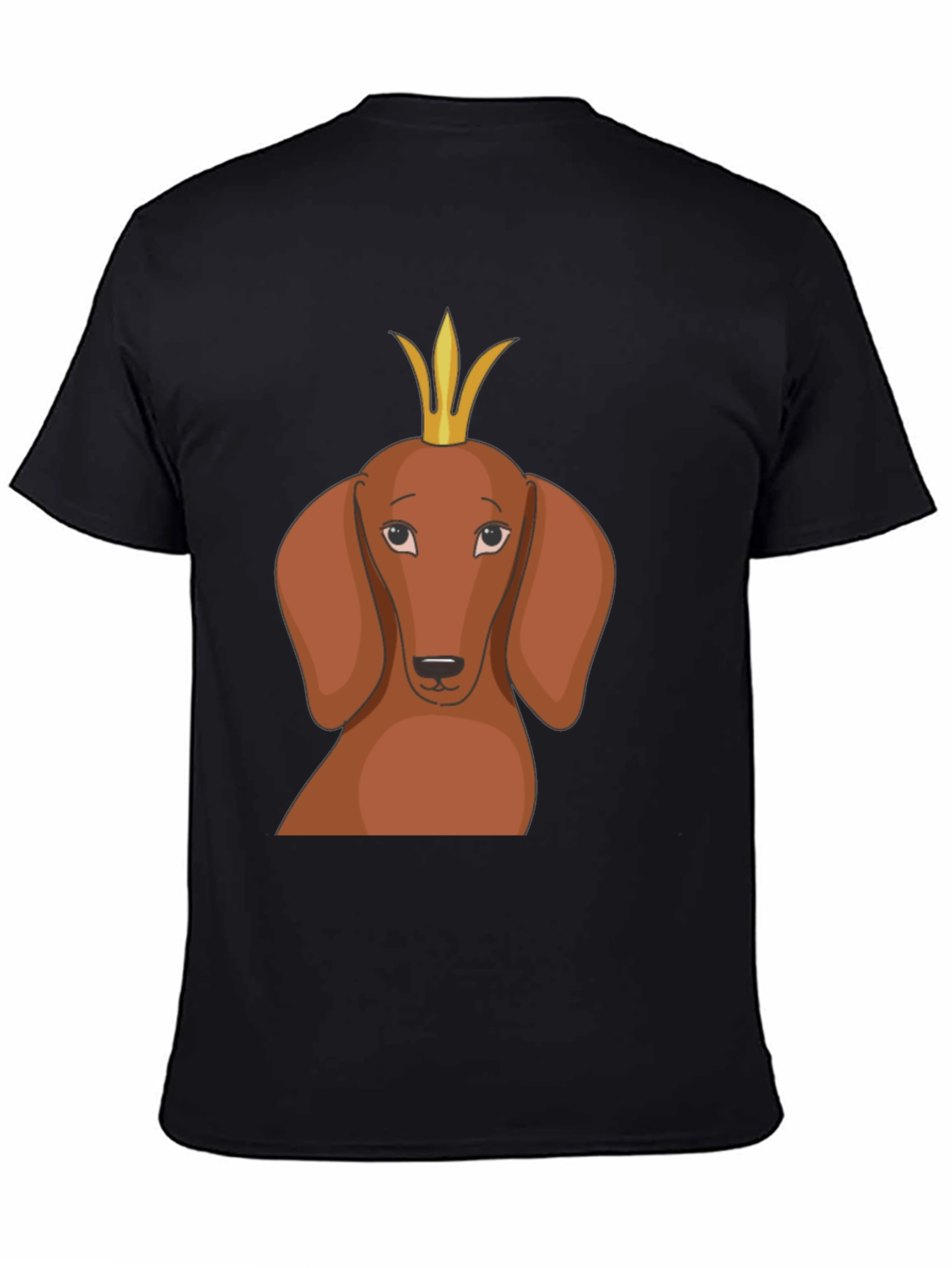 Black Dachshund King Graphic Tee - Black view 4