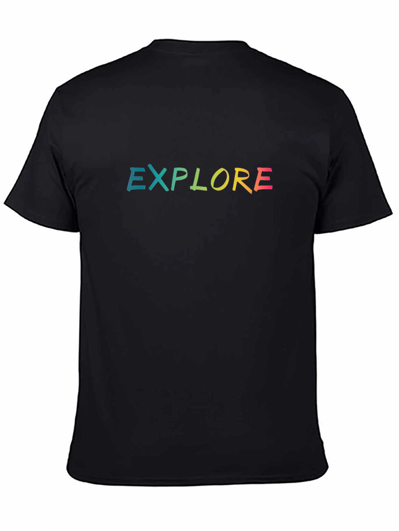 Black Explore Graphic Print Black T-Shirt view 4