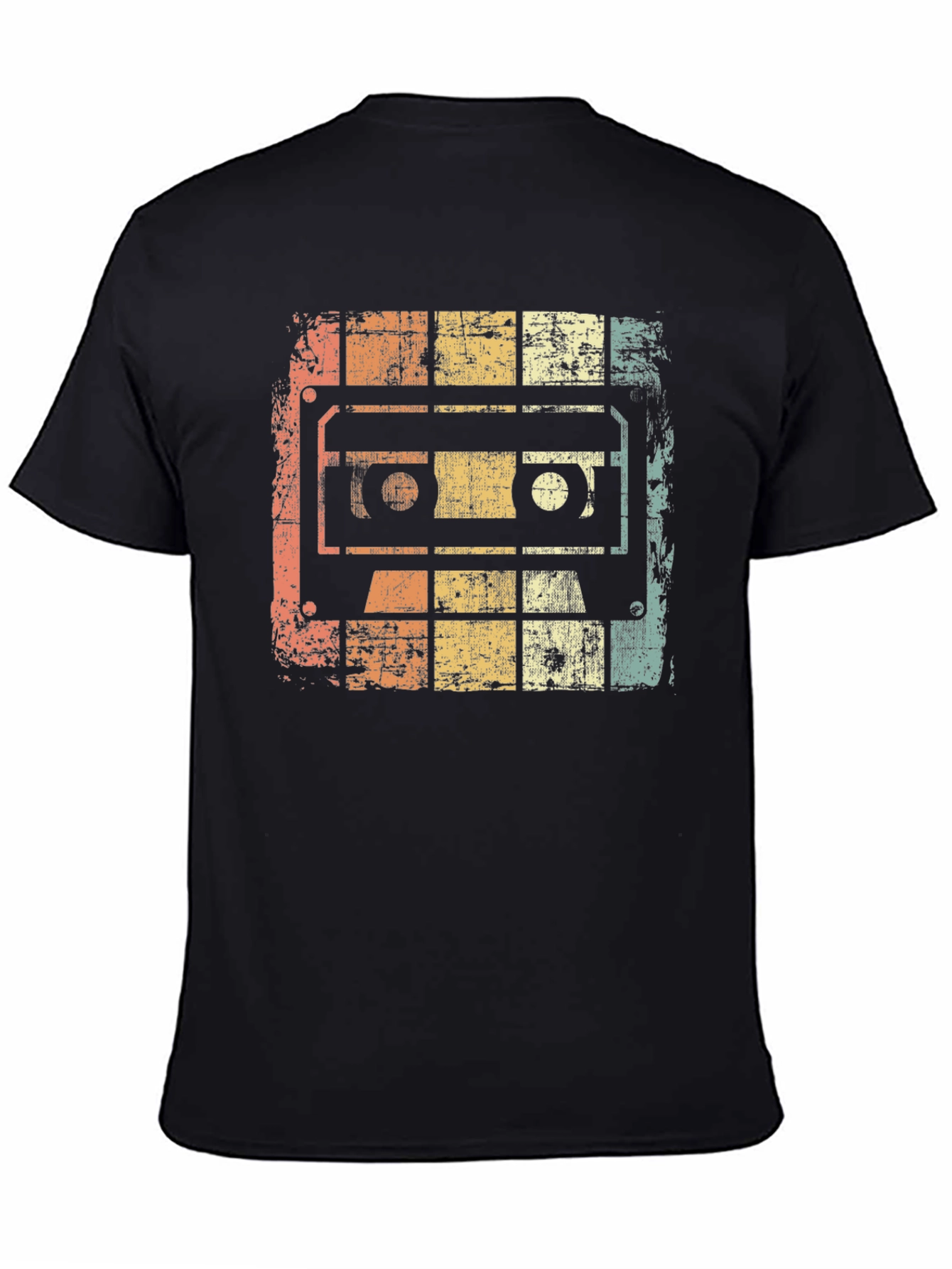 Black Retro Cassette Tape Graphic T-Shirt view 4
