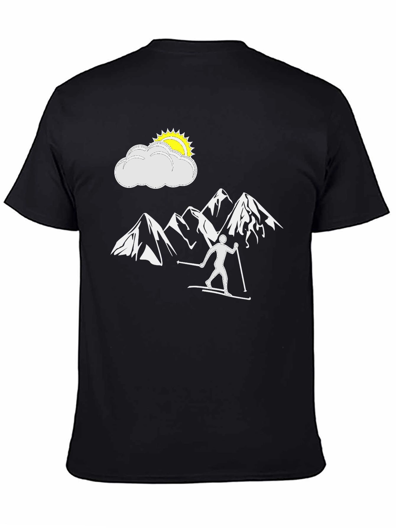 Black Black Skiing Adventure T-Shirt view 4
