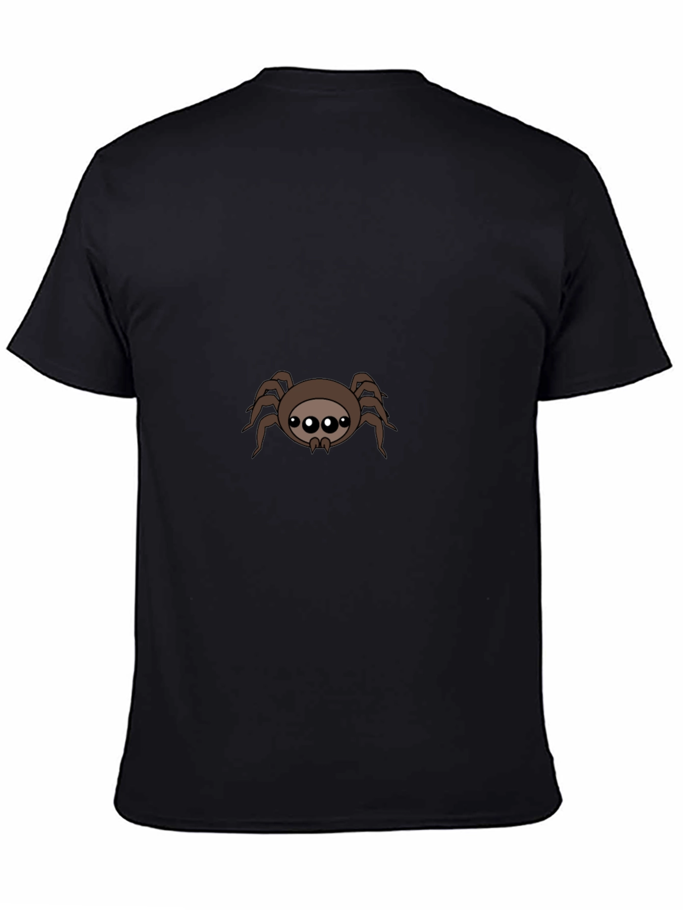 Black Cute Spider Graphic Tee - Black Cotton Blend view 4