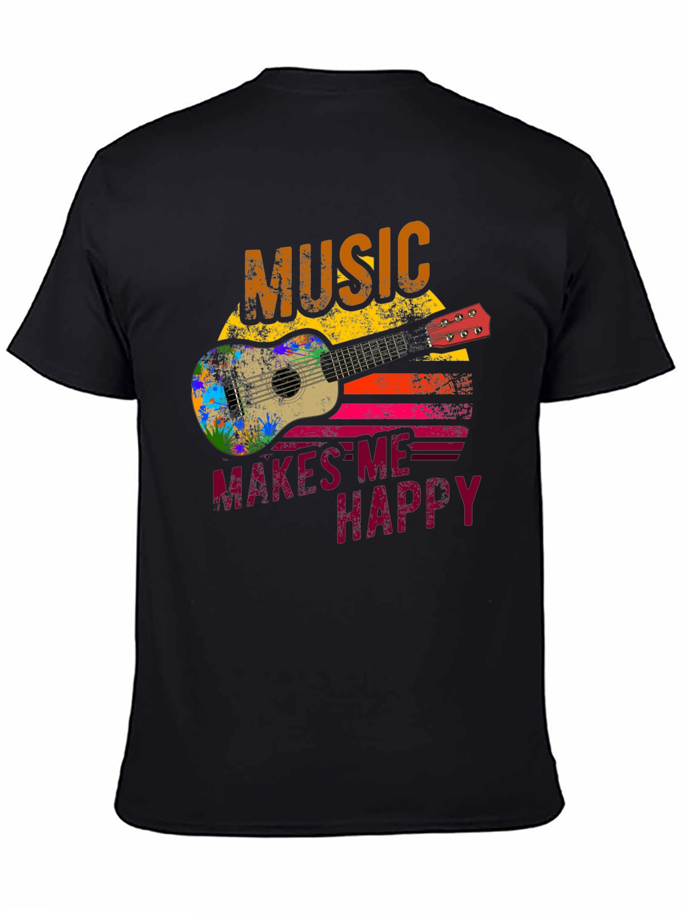 Black Music Makes Me Happy Graphic Tee view 4