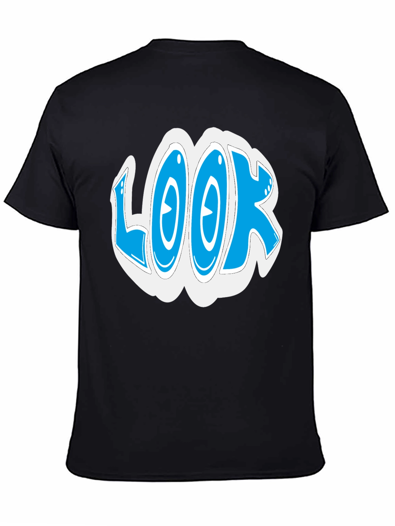 Black Look Graphic Black Cotton T-Shirt view 4