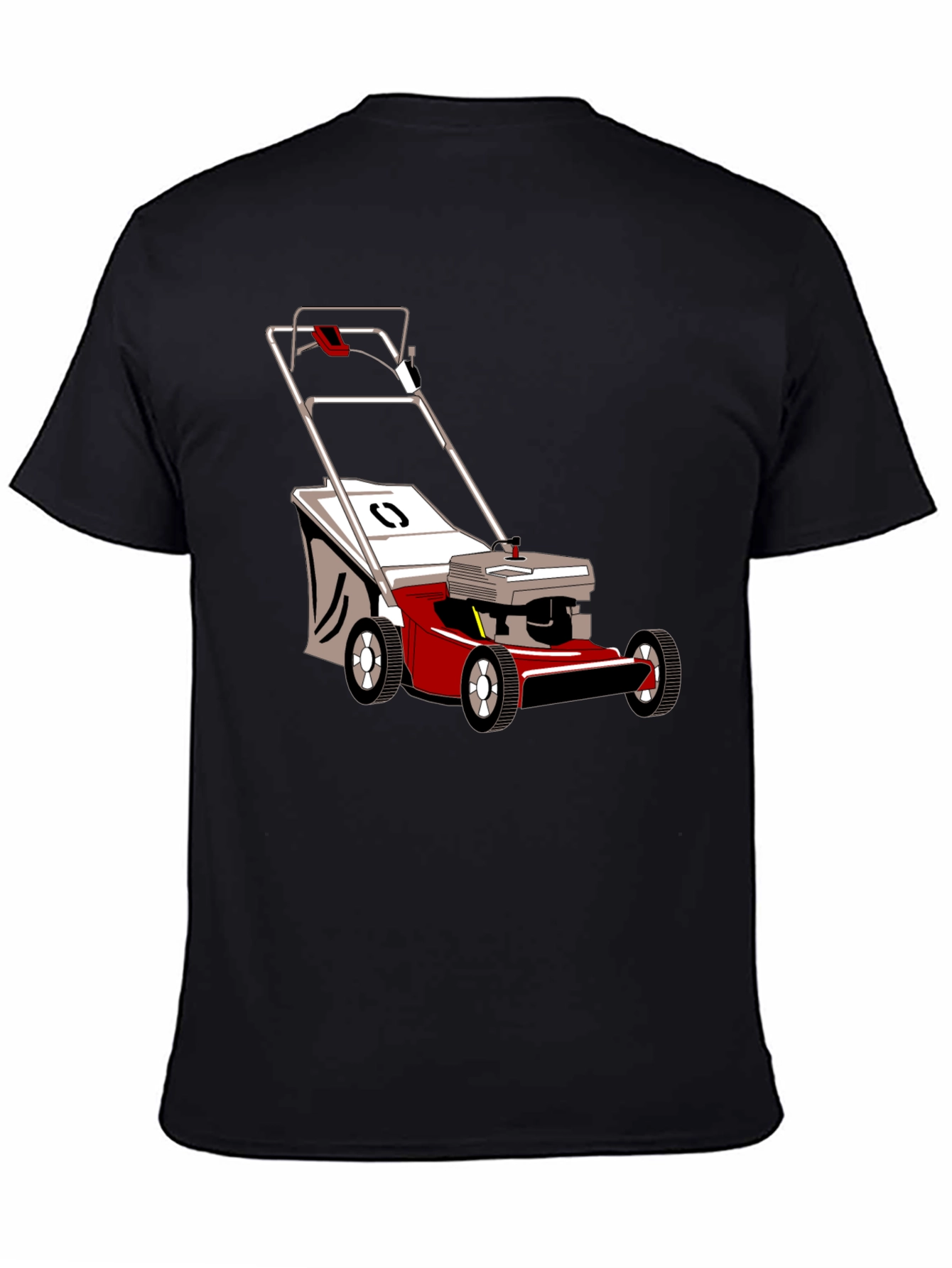 Black Lawnmower T-Shirt - Black Cotton Graphic Tee view 4