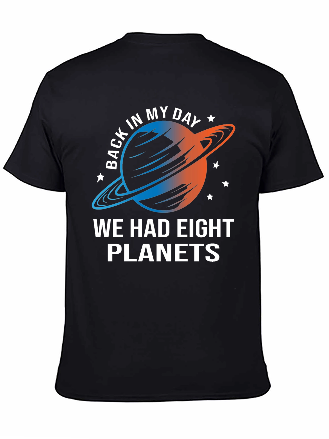 Black Eight Planets T-Shirt - Retro Space Tee view 4