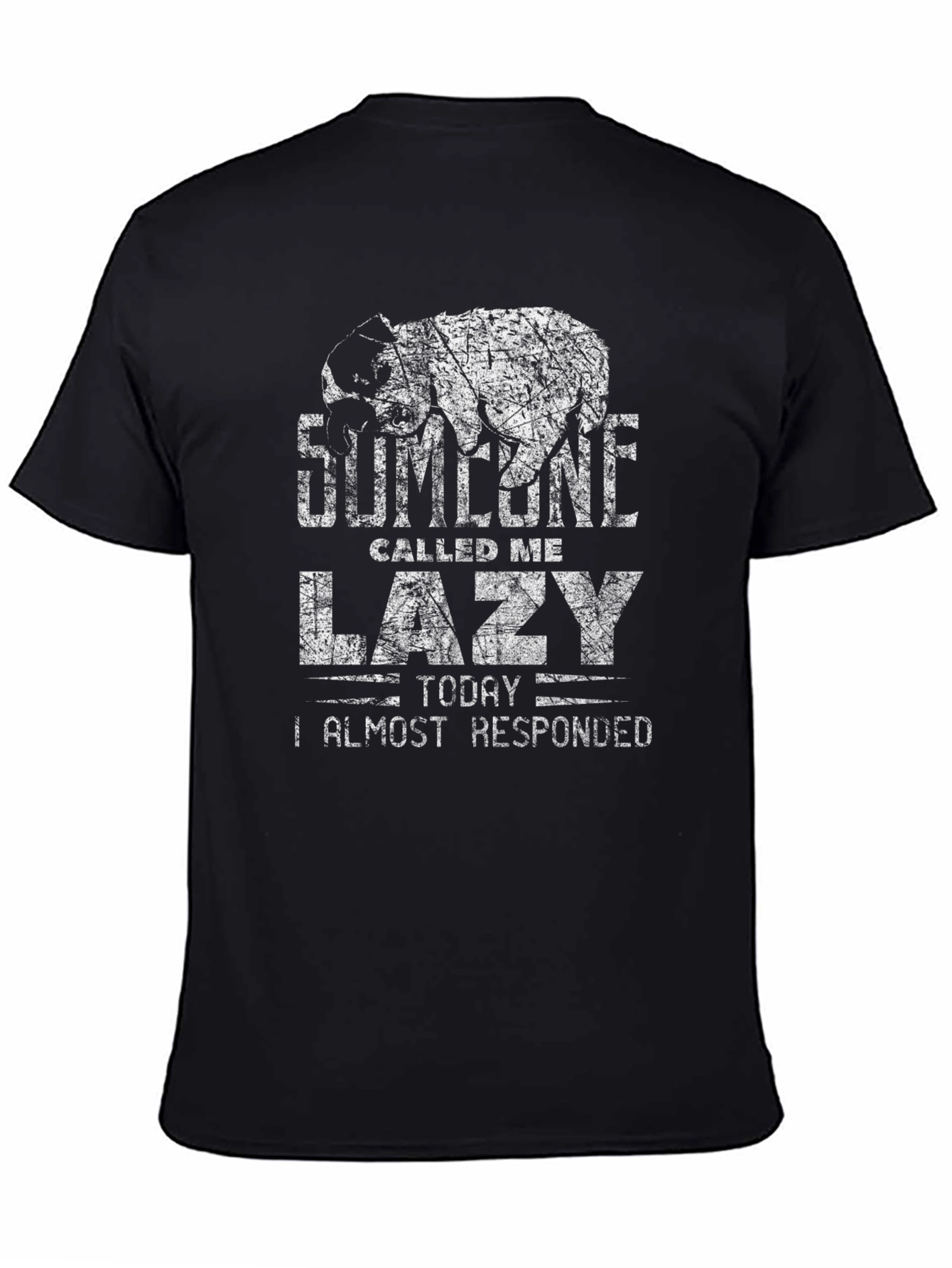 Black Funny Lazy Sloth T-Shirt - Someone Called Me Lazy view 4