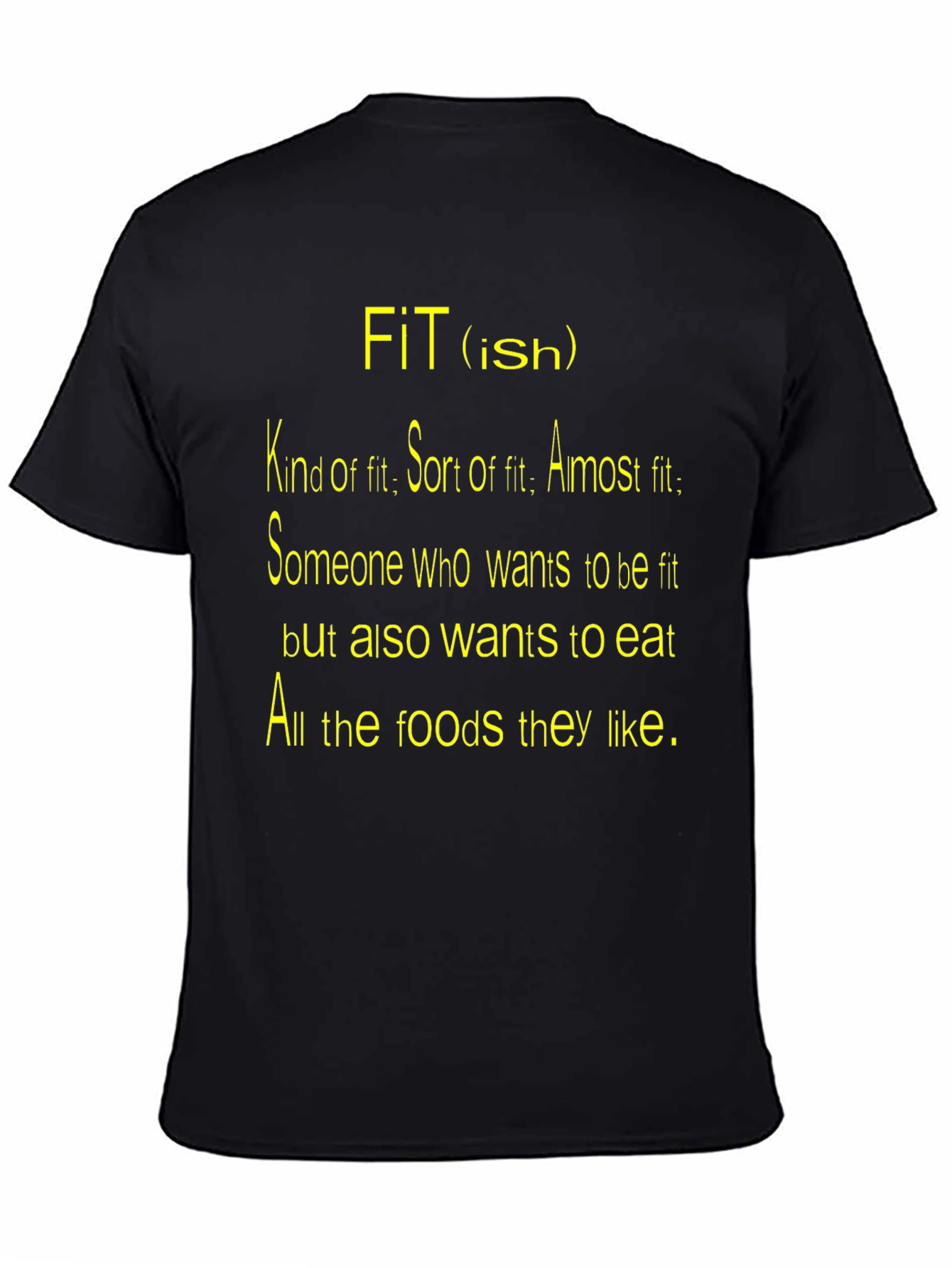 Black Funny "Fit(ish)" Graphic T-Shirt view 4