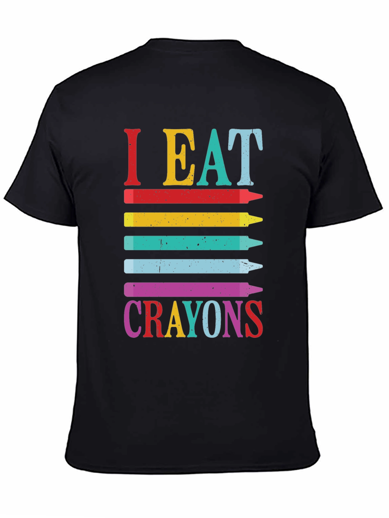 Black I Eat Crayons Graphic Tee - Funny Adult Humor Shirt view 4