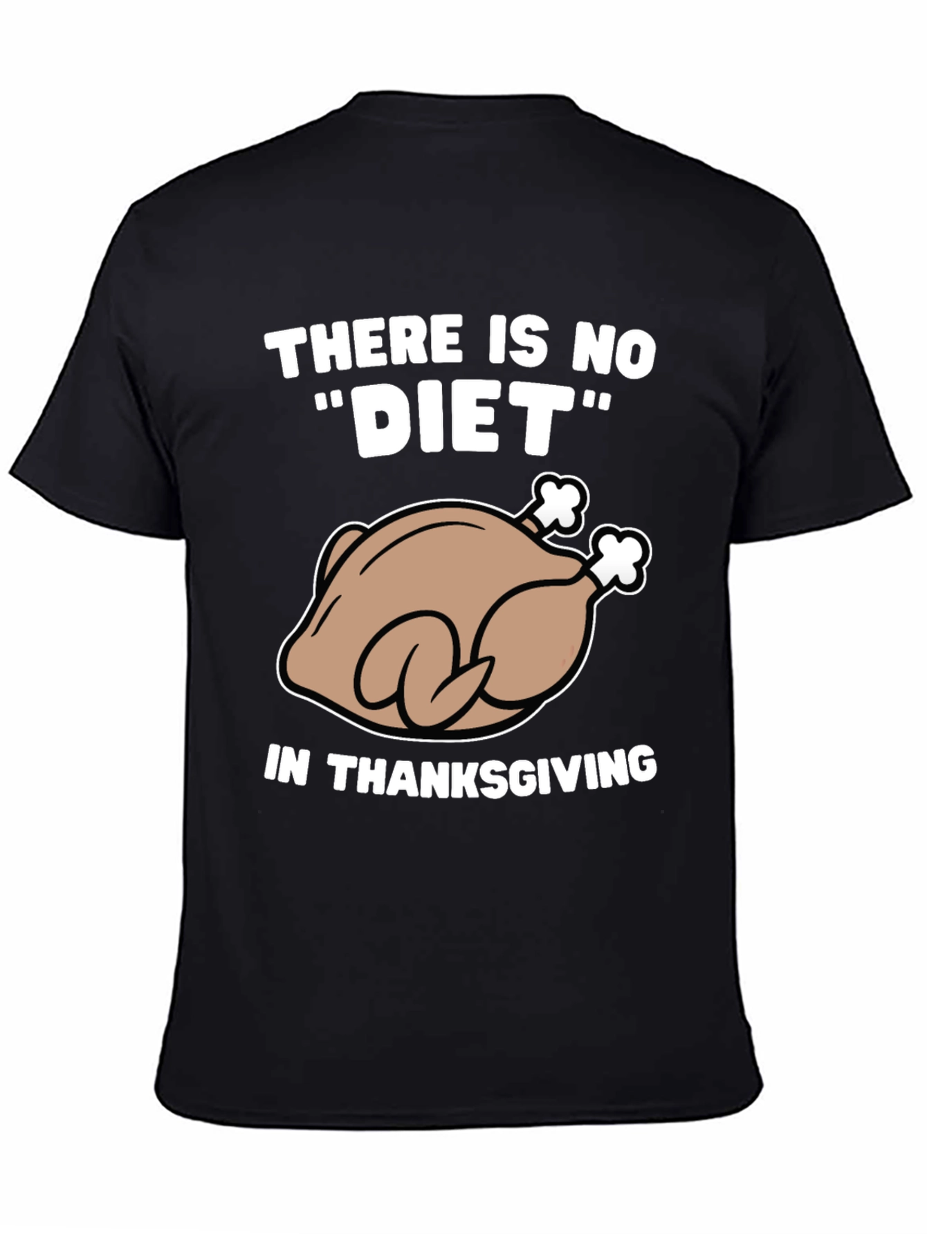 Black Thanksgiving Turkey Diet Humor T-Shirt view 4