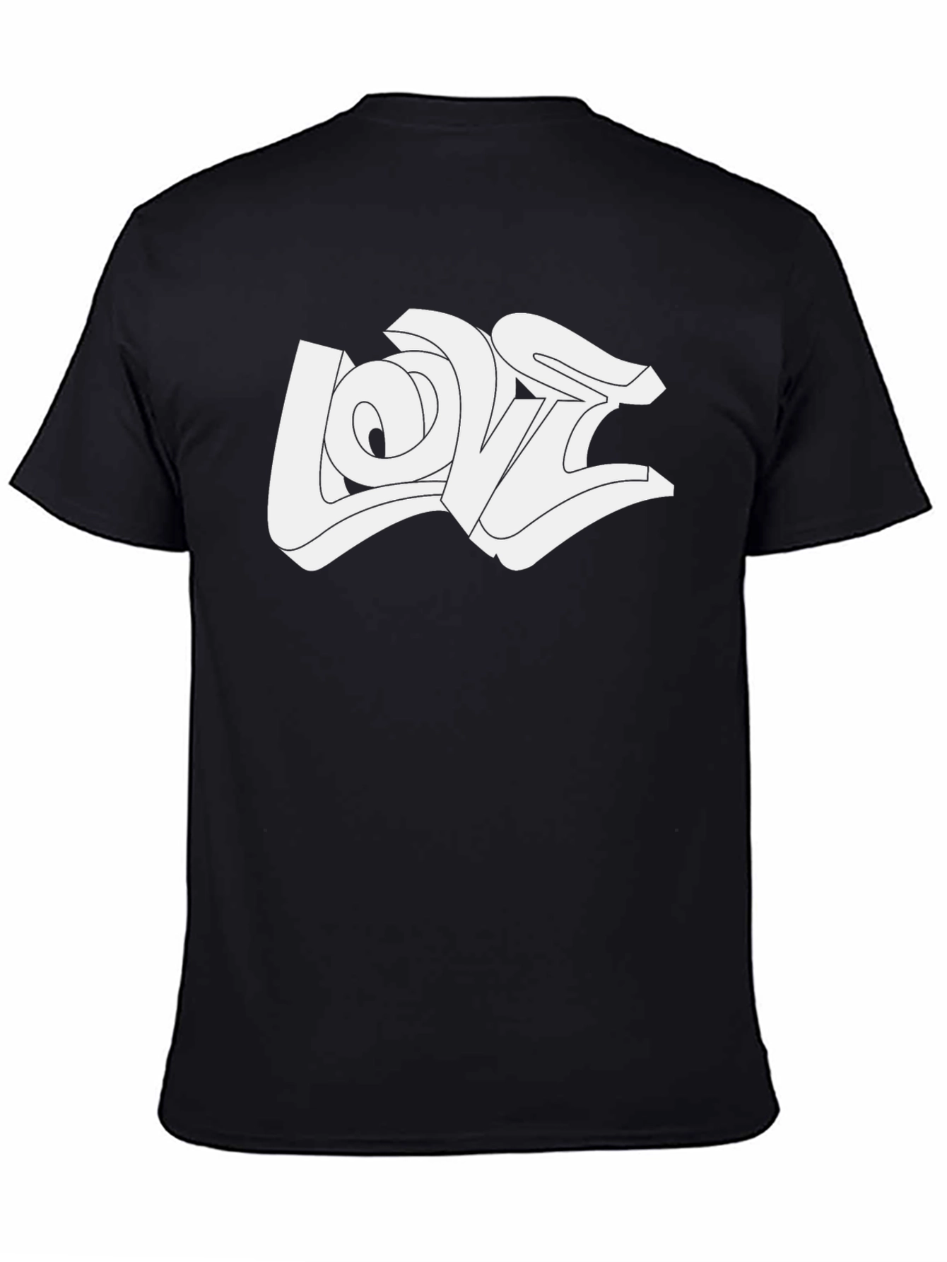 Black Love Graffiti Style T-Shirt - Bold Streetwear view 4