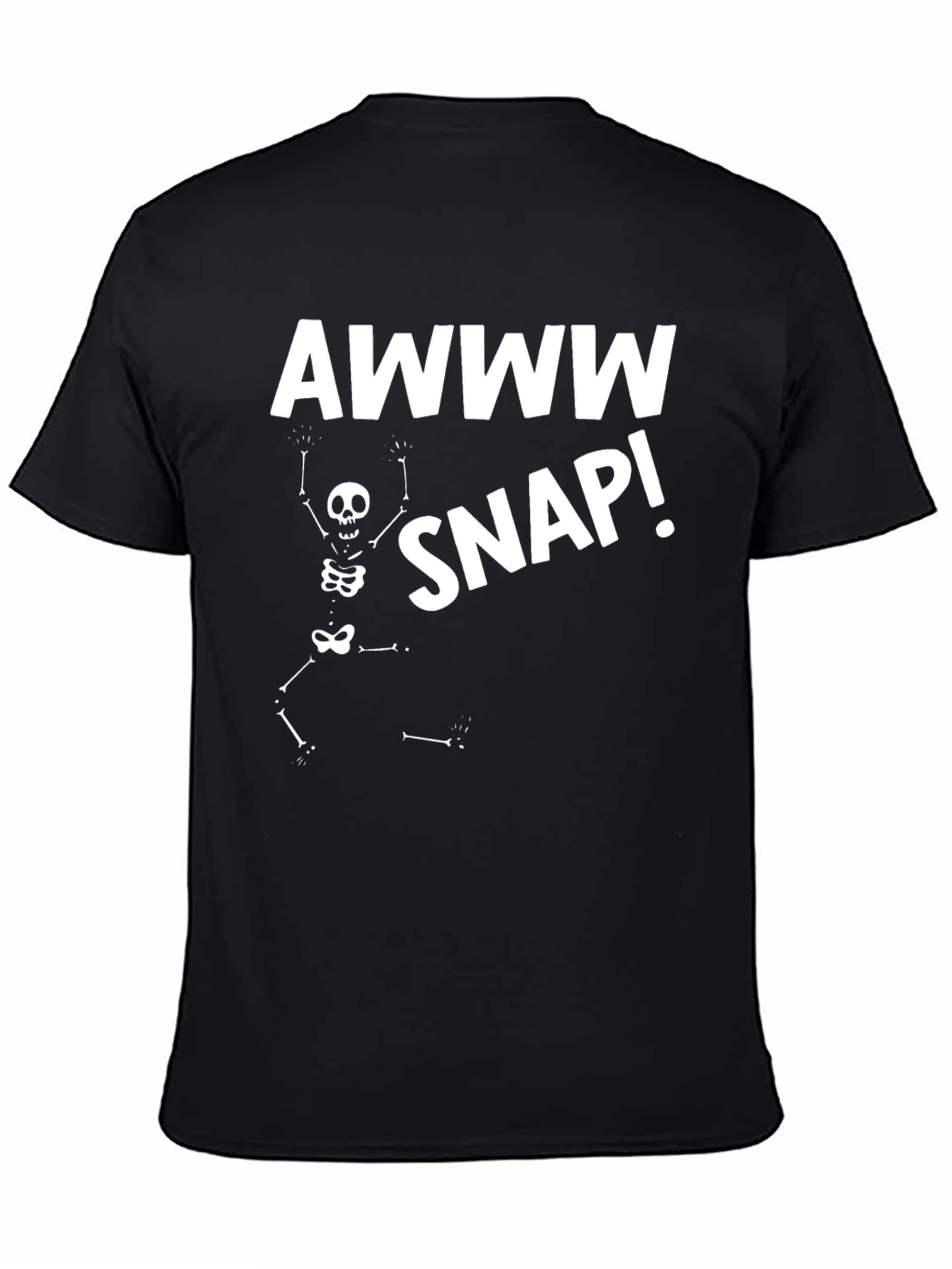 Black Awww Snap! Skeleton Graphic Tee view 4