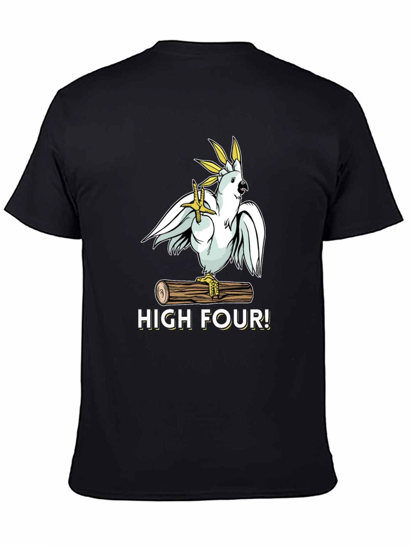 Black High Four! Cockatoo T-Shirt view 4