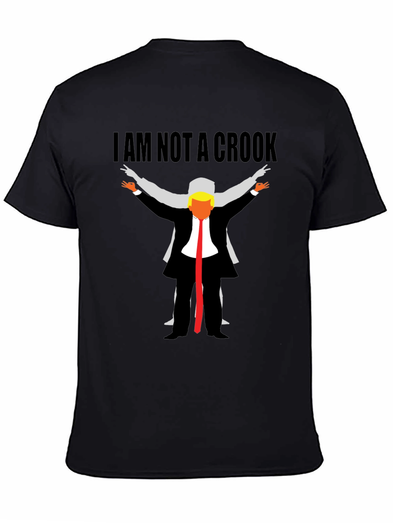 Black I Am Not A Crook Funny Political Graphic T-Shirt view 4