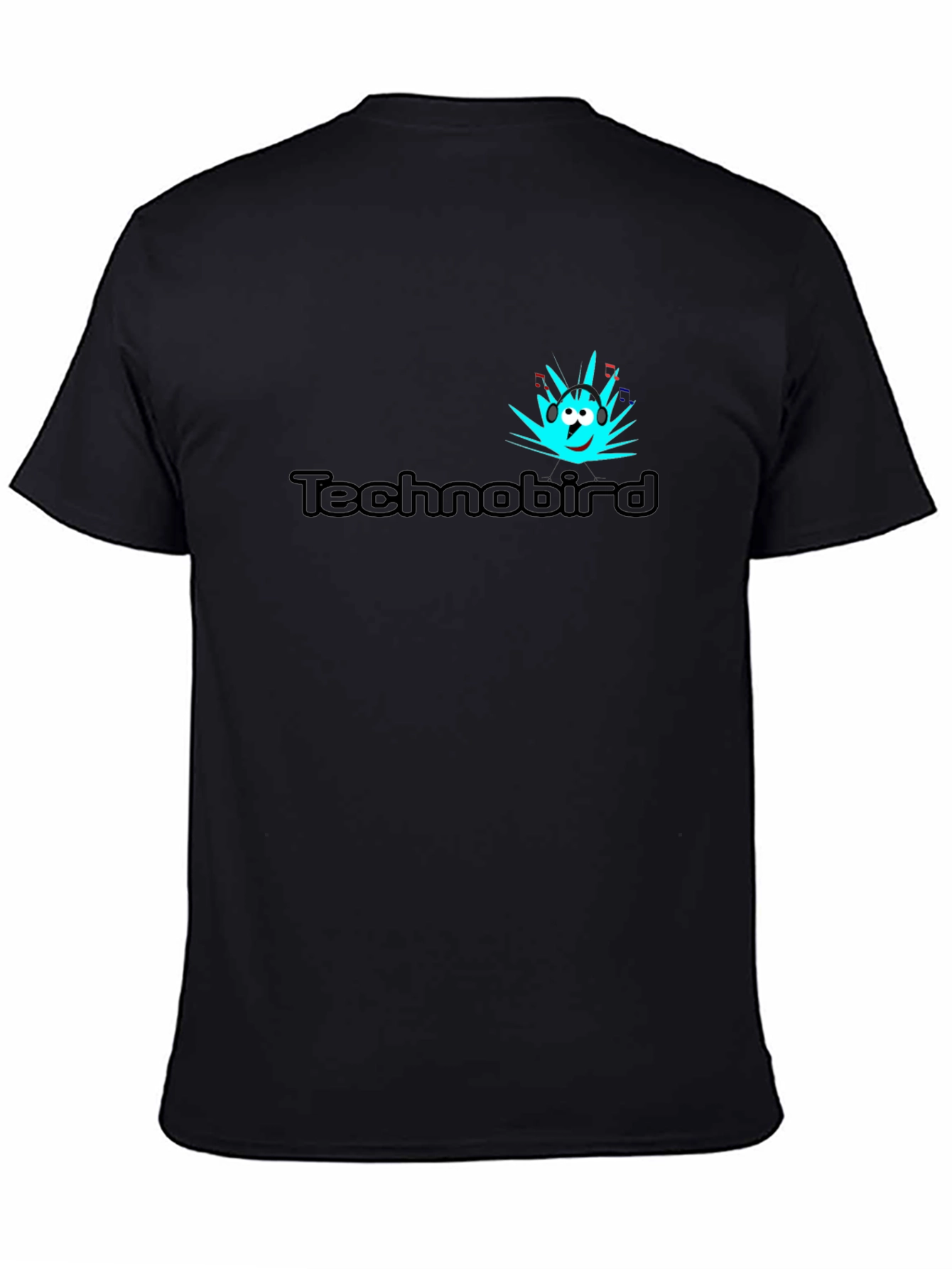 Black Technobird Graphic Tee - Stylish Black Cotton T-Shirt view 4