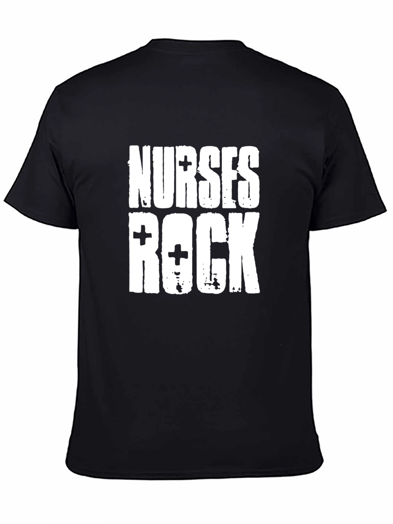 Black Nurses Rock Graphic T-Shirt - Black Crew Neck view 4