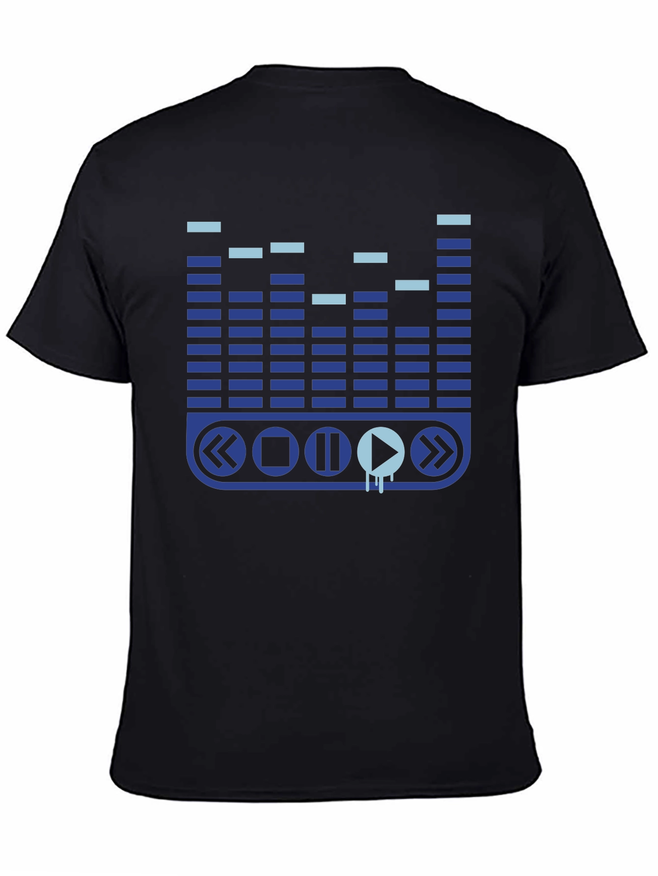 Black Music Equalizer Men's Graphic Tee view 4