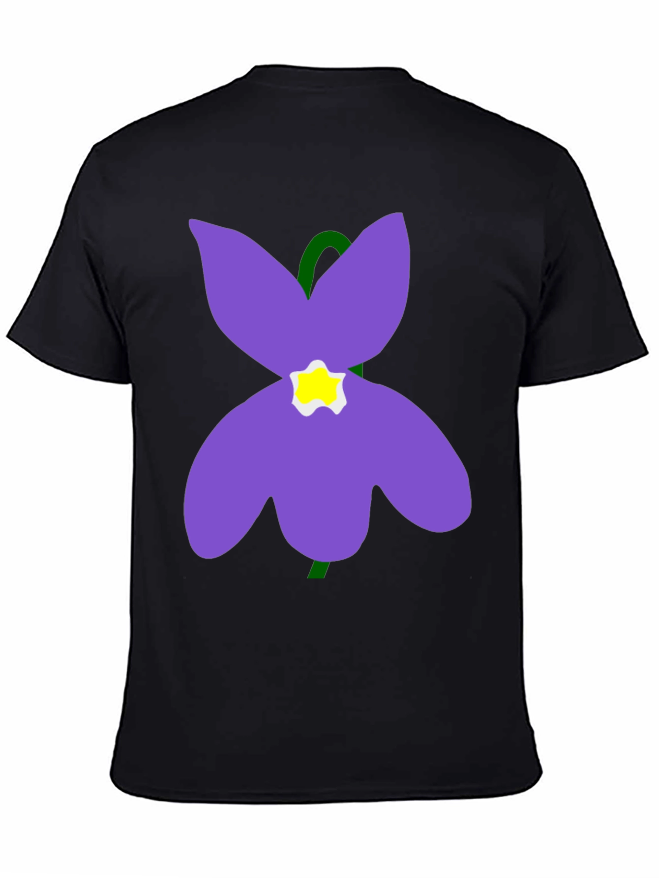 Black Flower Graphic T-Shirt - Soft Cotton Casual Wear view 4