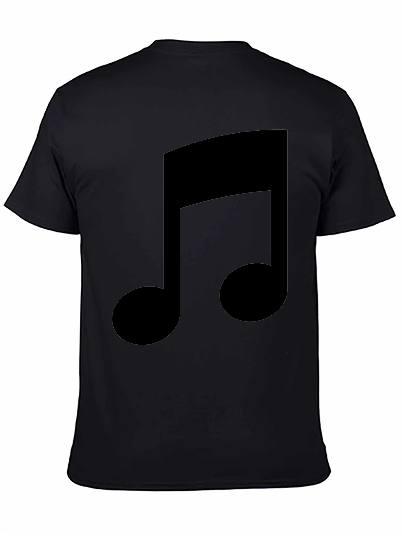 Black Music Note Graphic Tee - Stylish Black T-Shirt view 4