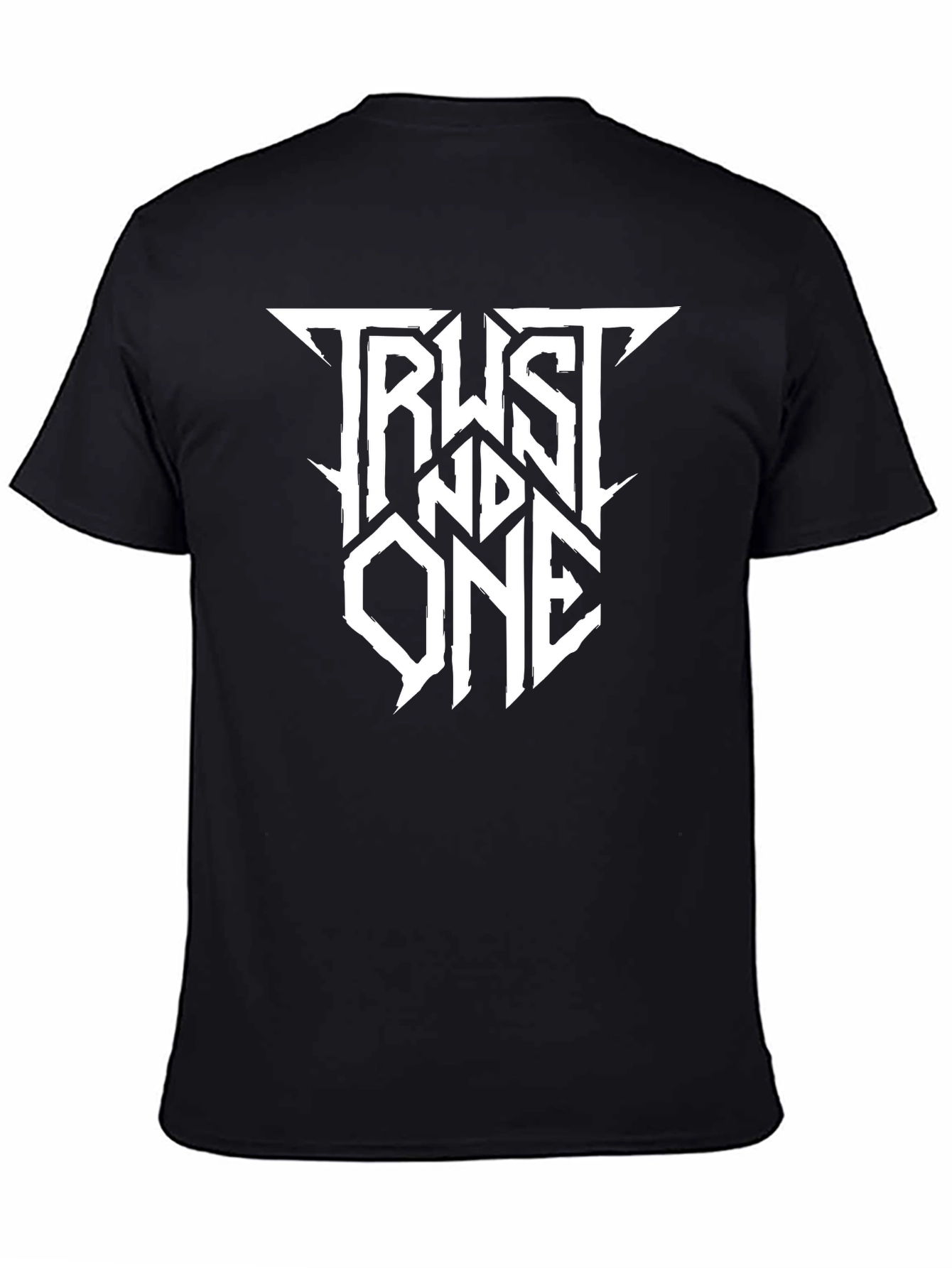 Black Trust No One Graphic T-Shirt - Black Cotton Tee view 4