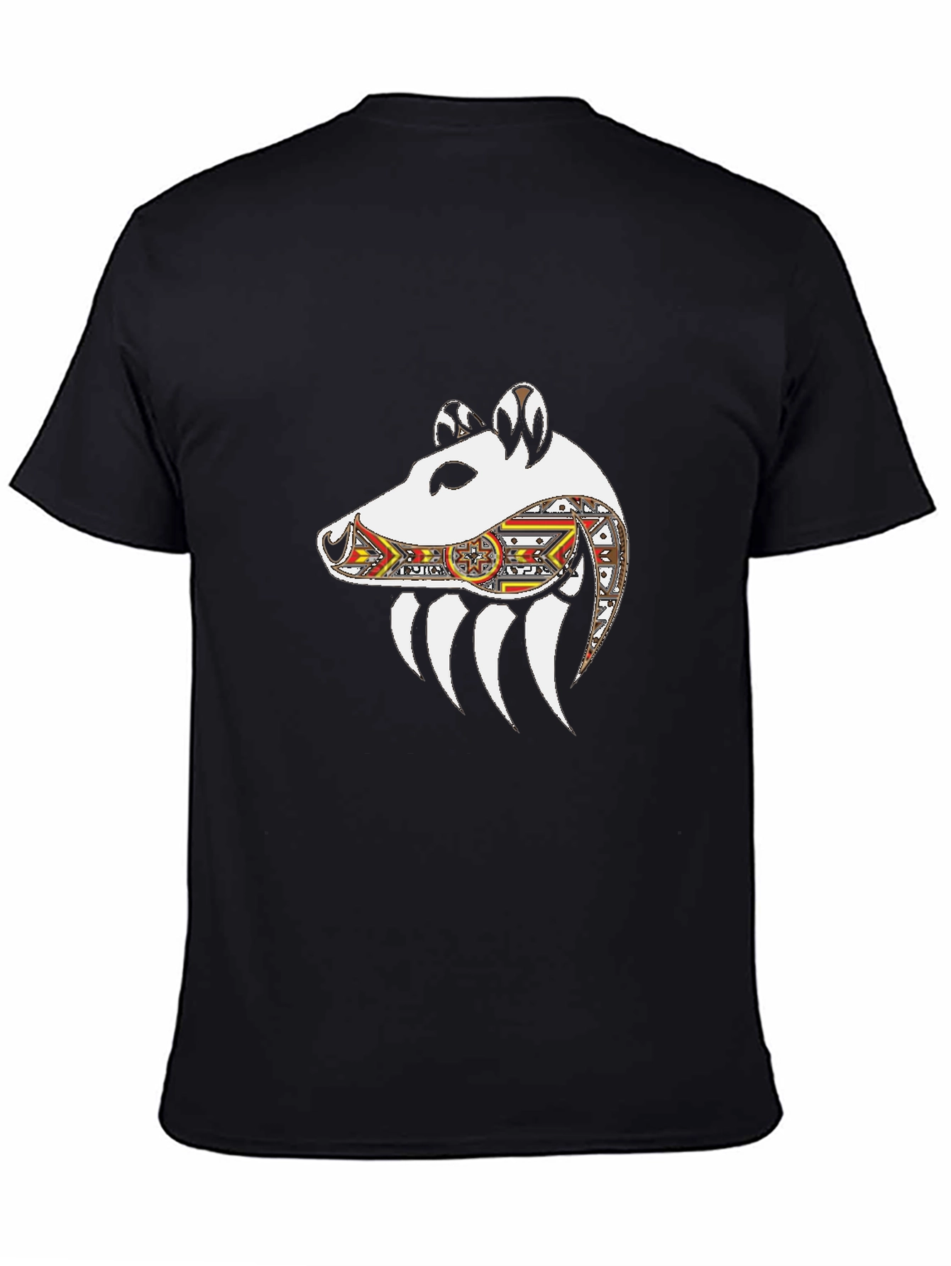 Black Black T-Shirt with Unique Bear Head Design view 4