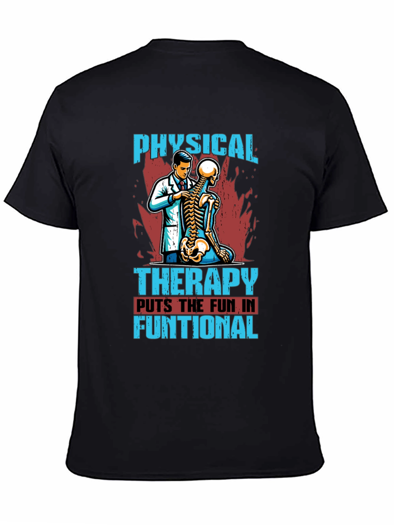 Black Physical Therapy Fun T-Shirt view 4