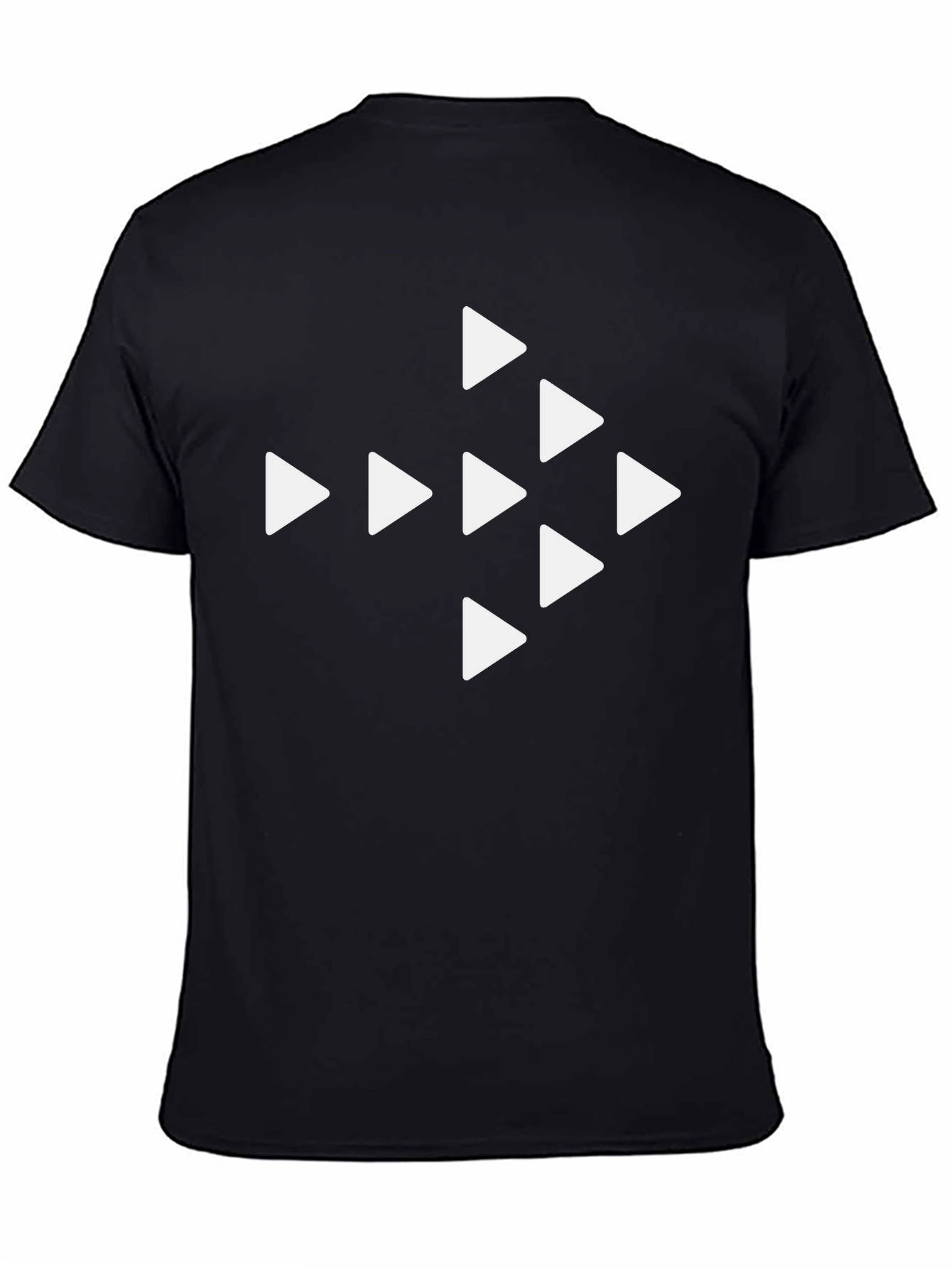 Black Arrow Pattern Black T-Shirt - Modern Casual Tee view 4