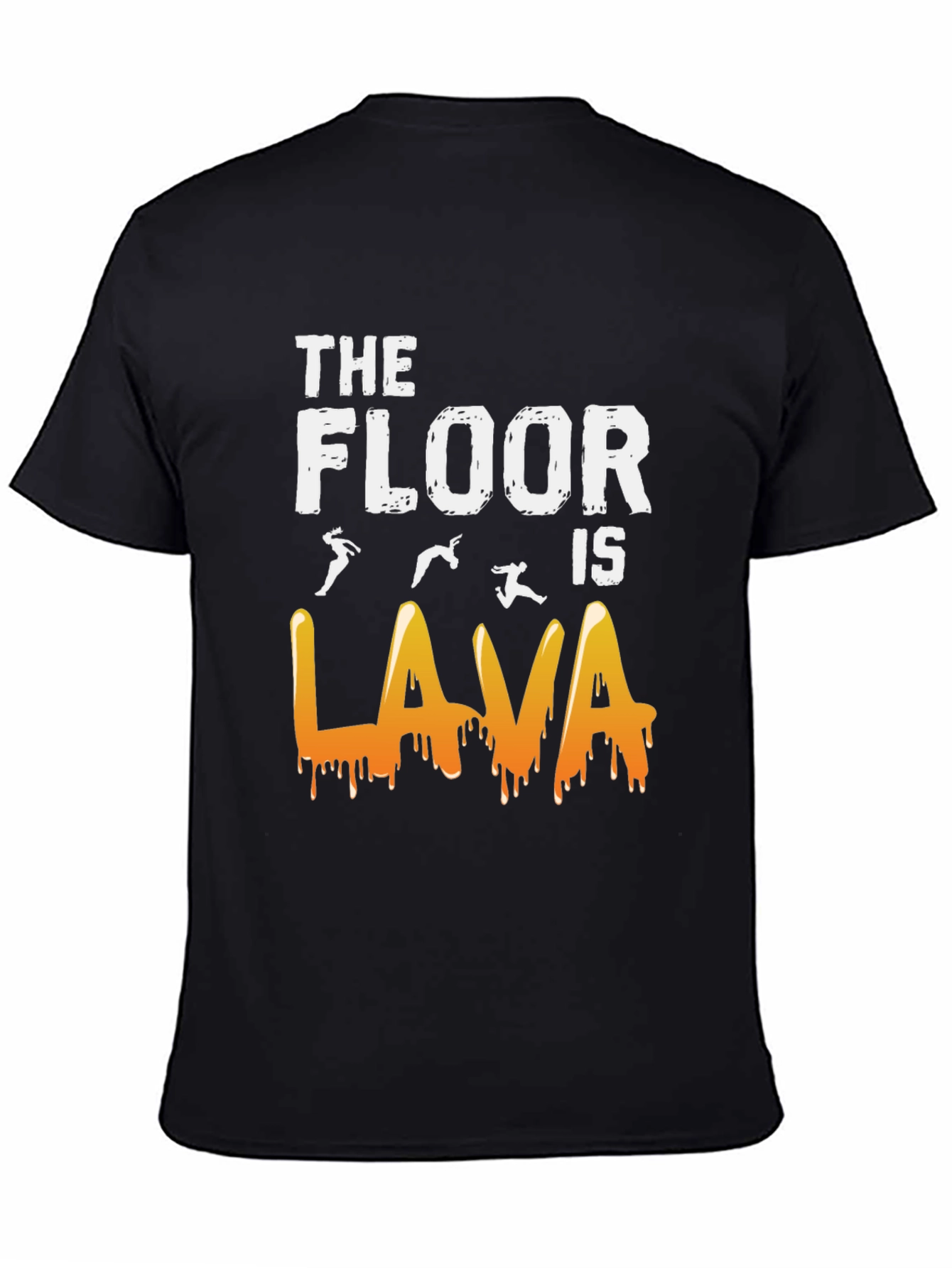 Black The Floor is Lava Graphic Tee - Fun Novelty T-Shirt view 4