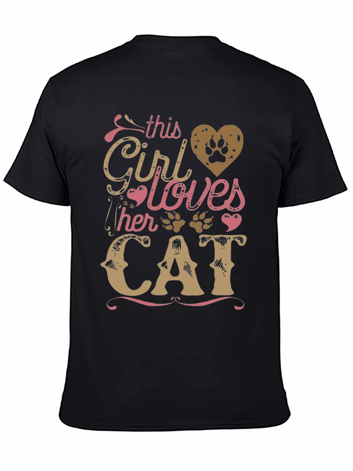 Black Girl Loves Her Cat T-Shirt view 4