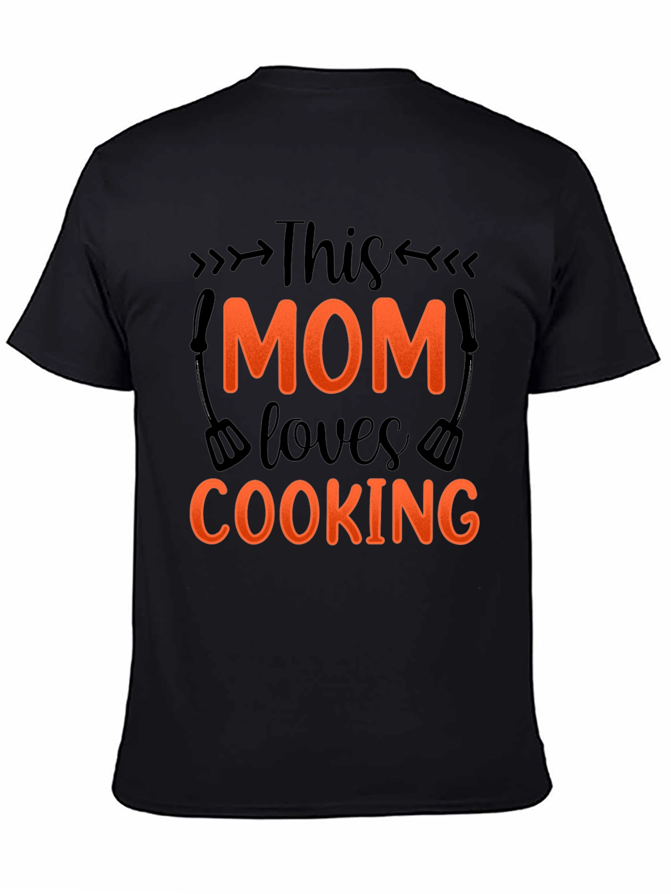 Black This Mom Loves Cooking - Graphic T-Shirt view 4