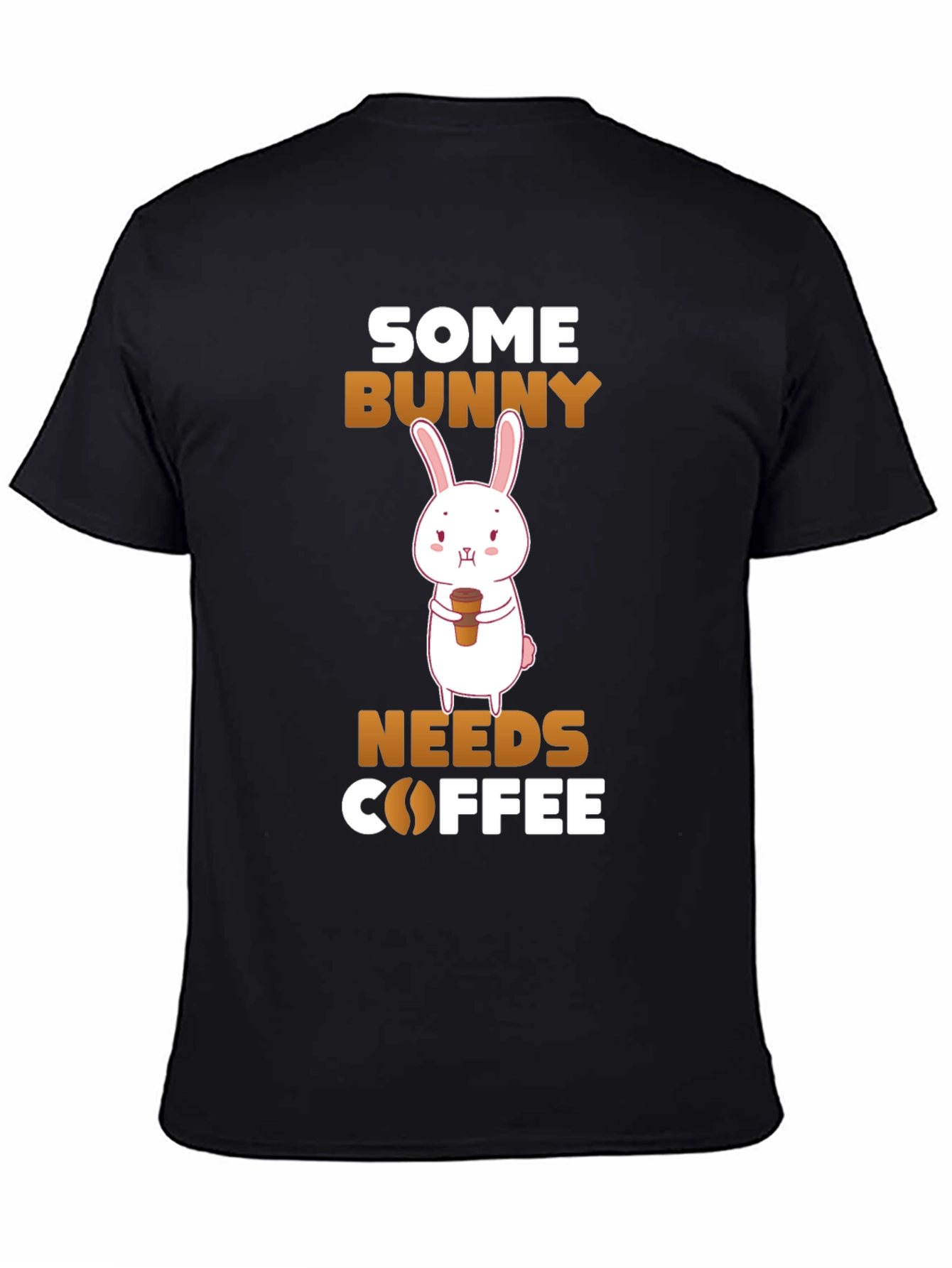 Black Some Bunny Needs Coffee T-Shirt view 4