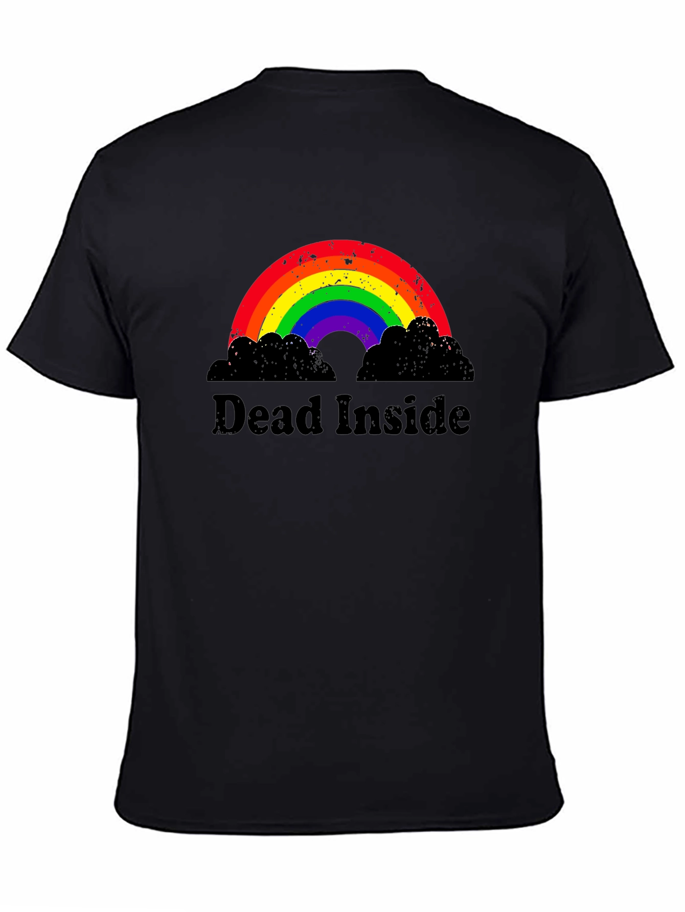 Black Dead Inside Rainbow Graphic Tee - Unisex view 4