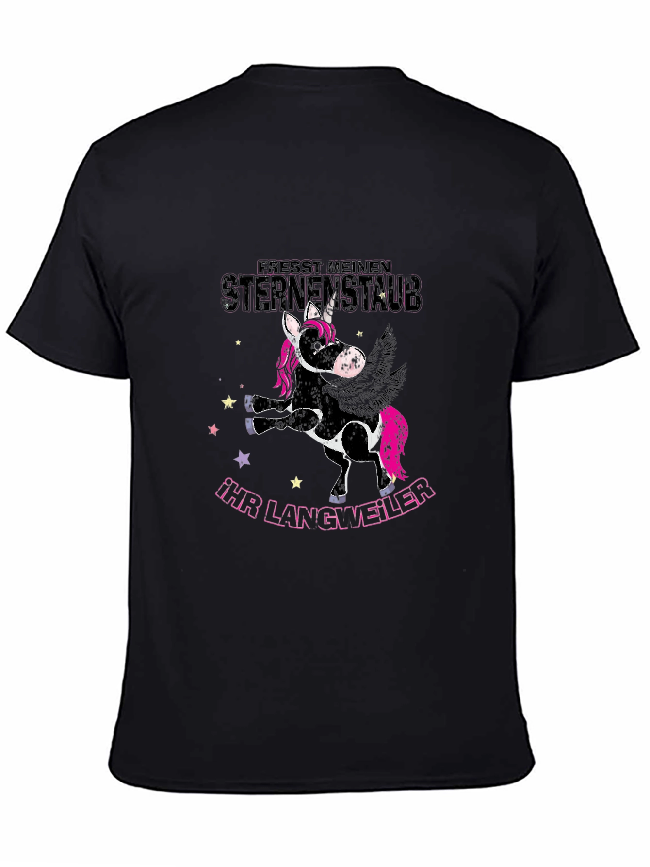 Black Funny Unicorn Graphic T-Shirt view 4