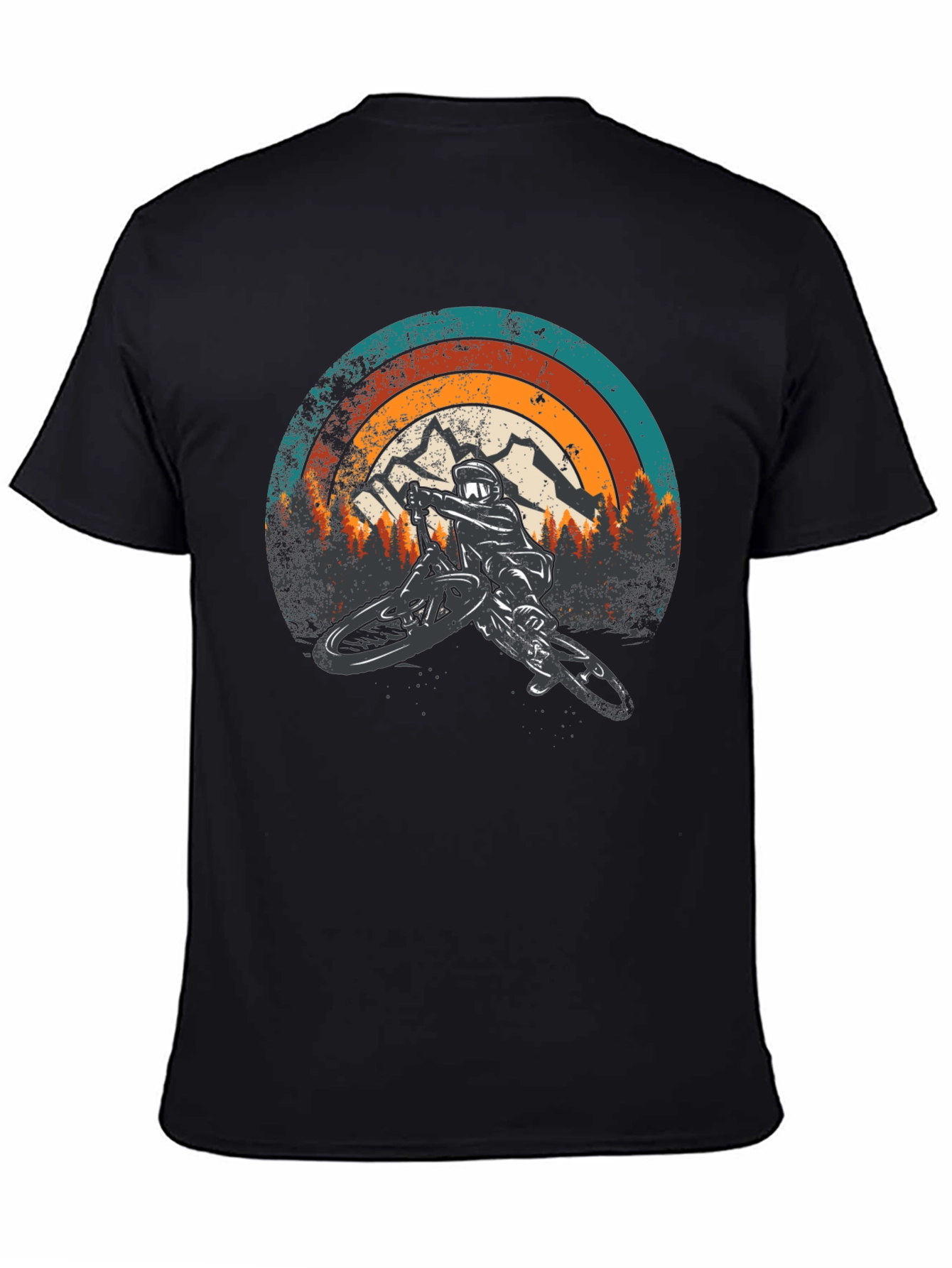 Black Mountain Biker Retro Graphic Tee view 4