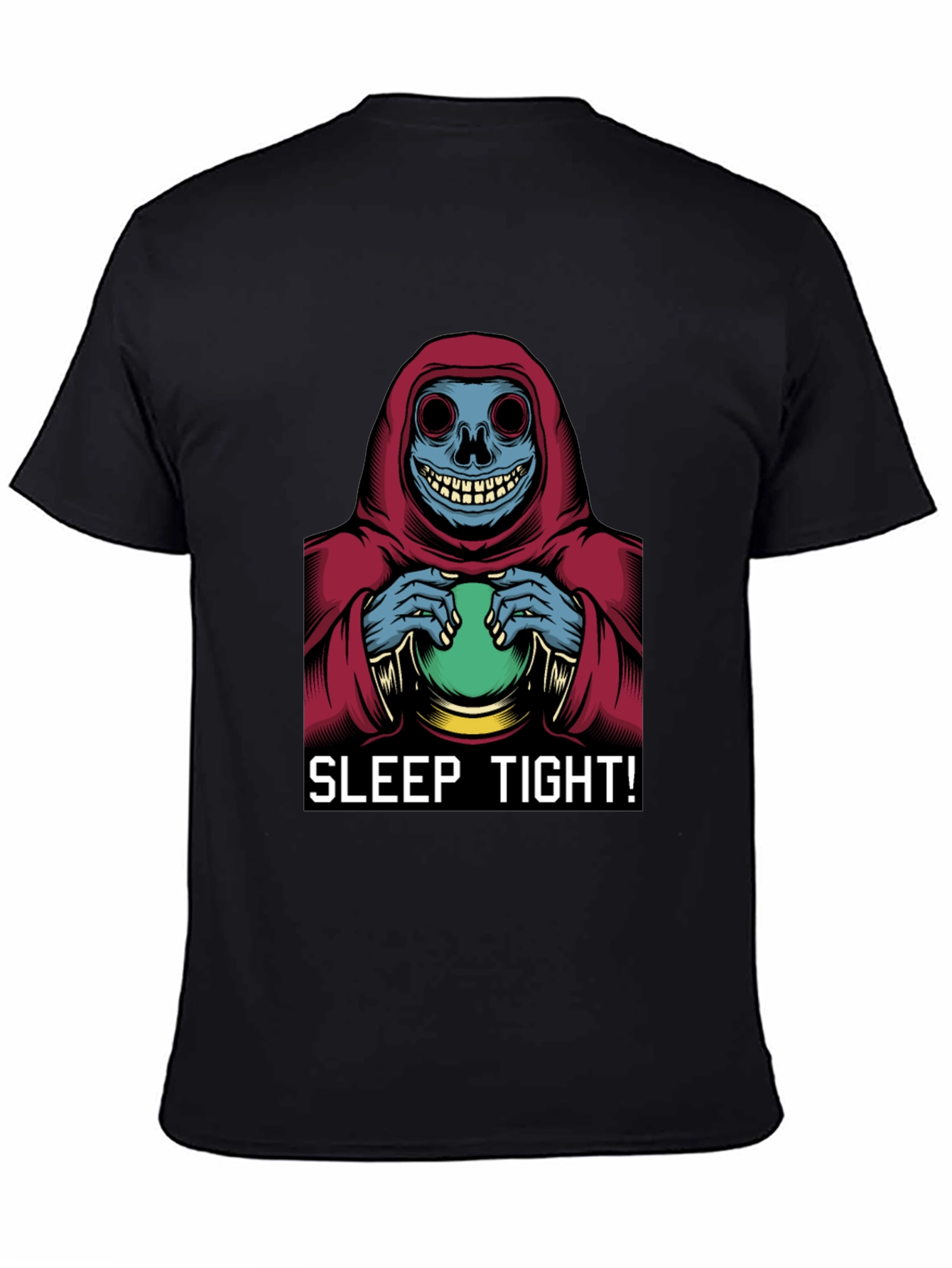 Black Sleep Tight T-Shirt - Grim Reaper Graphic Tee view 4