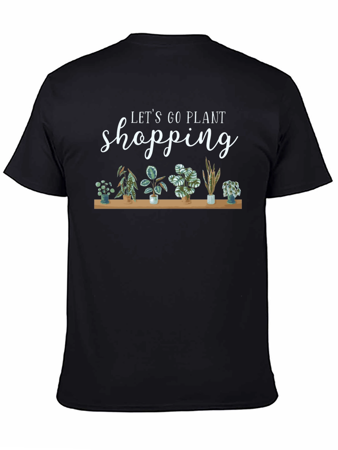 Let's Go Plant Shopping Black T-Shirt - 4