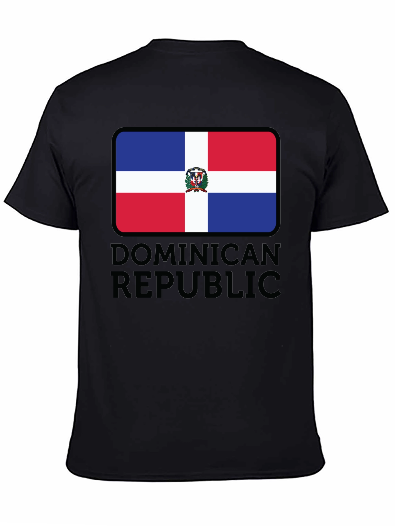 Black Dominican Republic Flag T-Shirt view 4