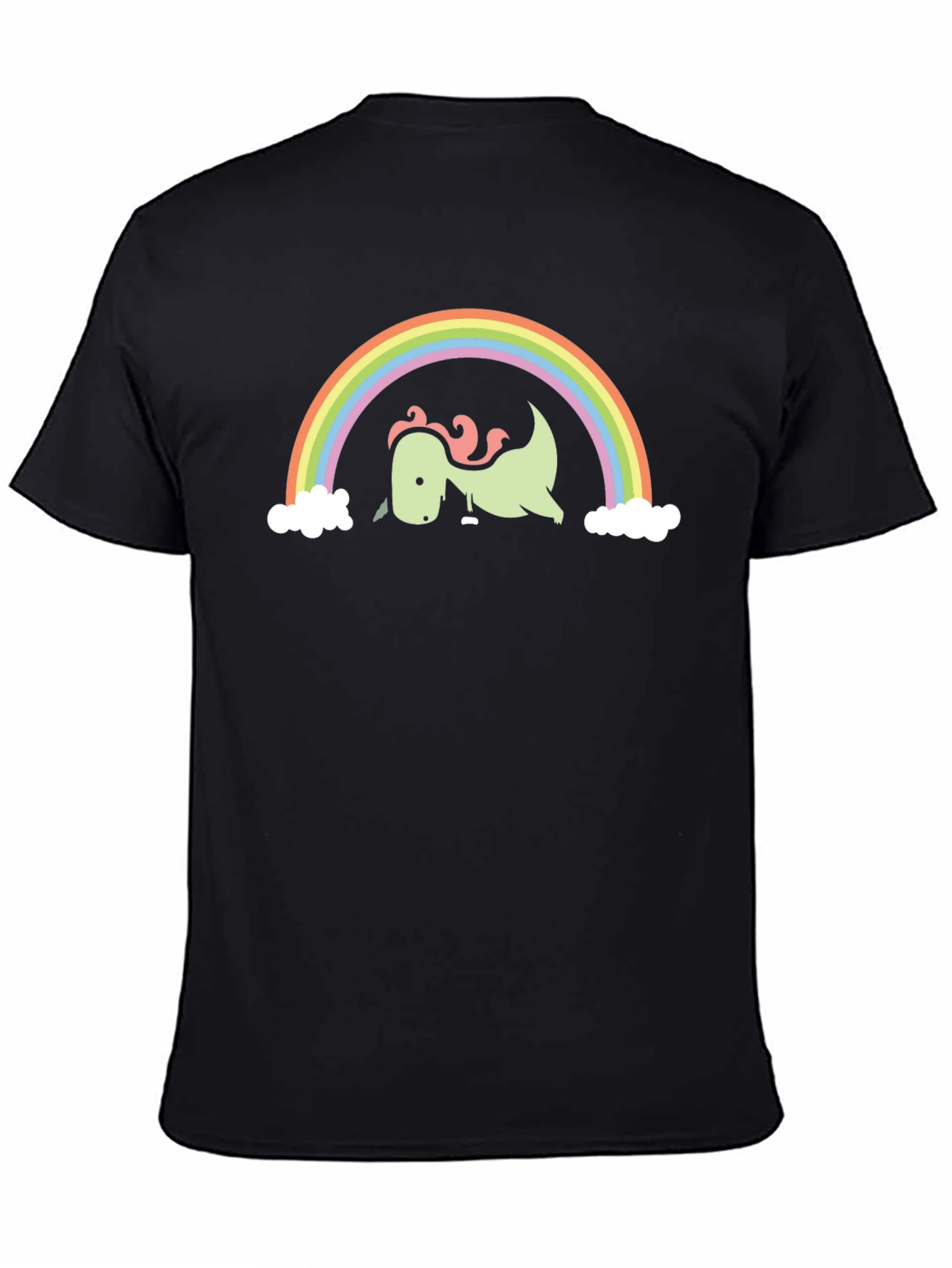 Black Dino Rainbow Graphic Tee - Black view 4