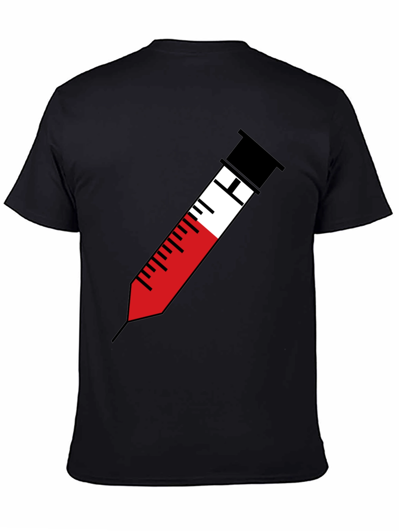 Black Syringe Graphic Tee - Bold Medical Humor T-Shirt view 4