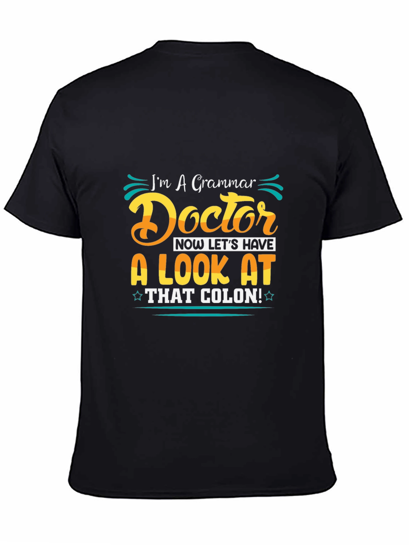 Black Grammar Doctor Funny Graphic T-Shirt view 4