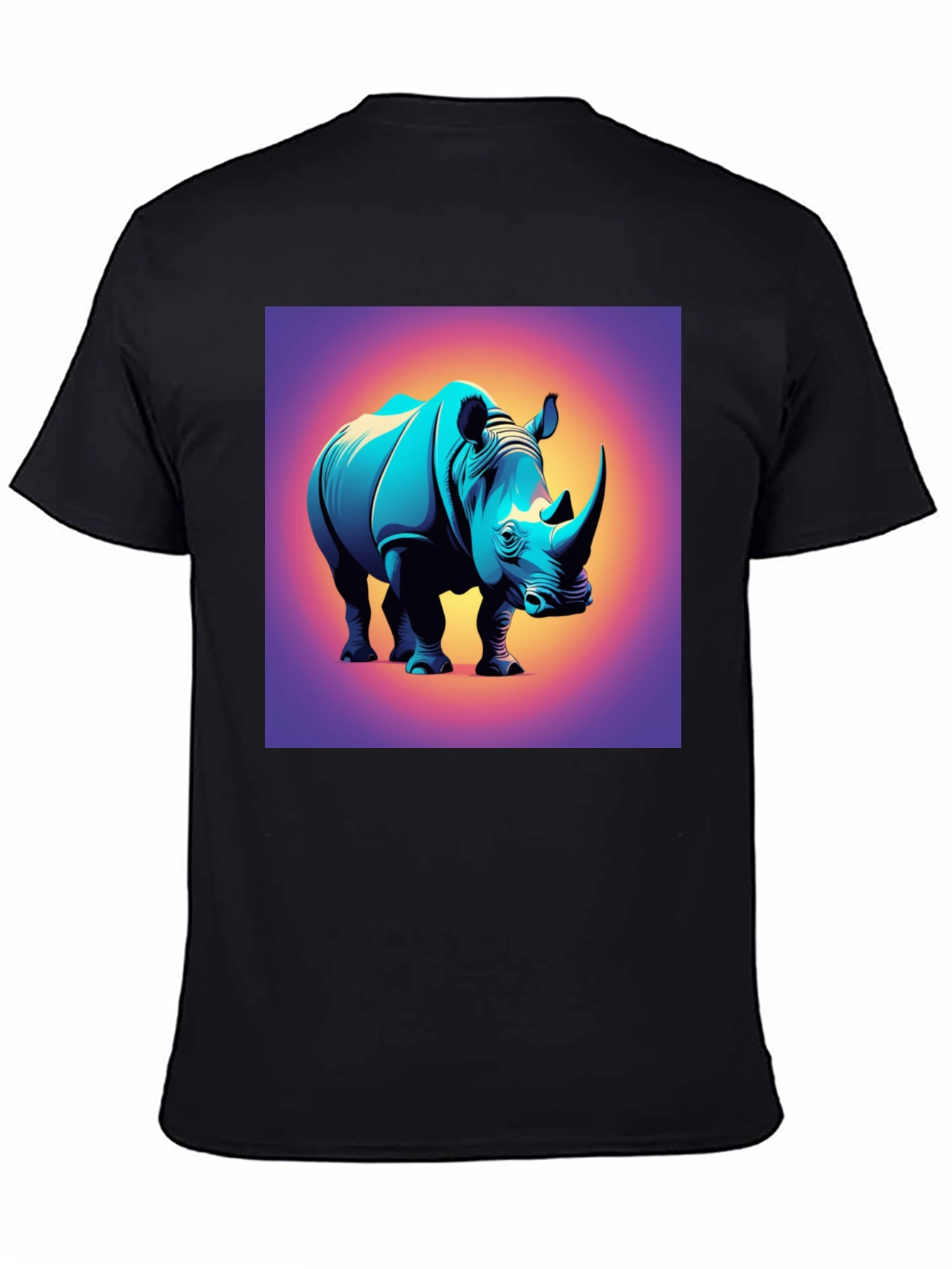 Black Rhino Graphic Tee - Bold Animal Print T-Shirt view 4