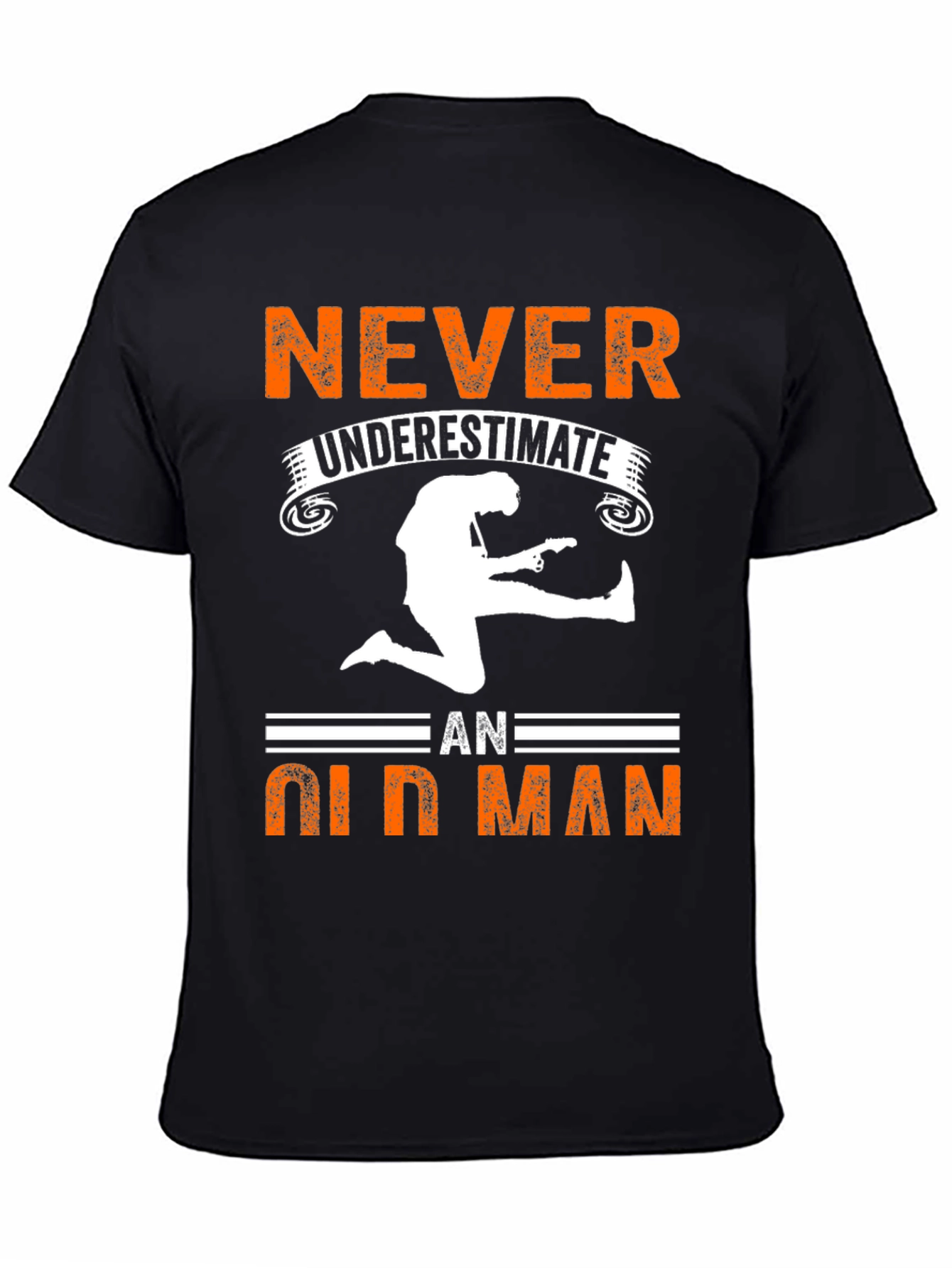 Black Never Underestimate Old Man Graphic Tee view 4