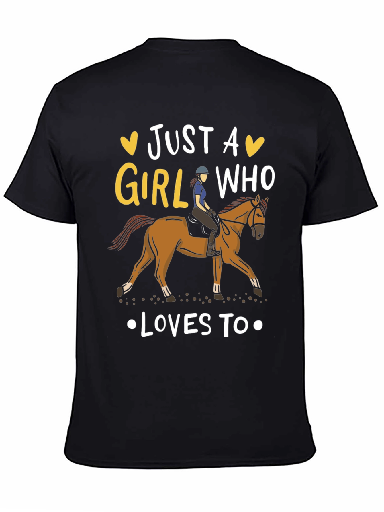 Black Just A Girl Who Loves Horses T-Shirt view 4