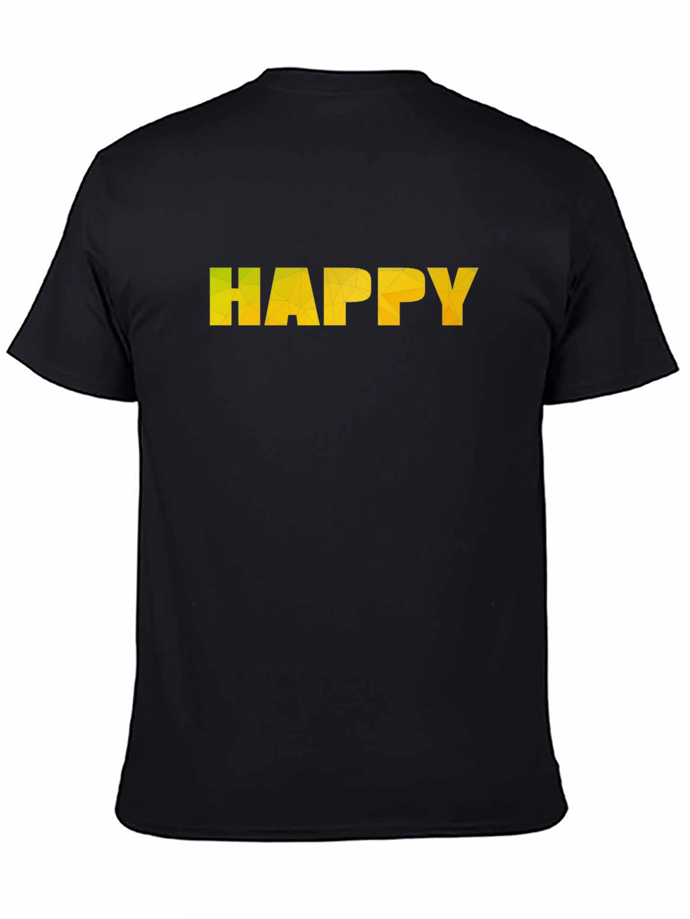 Black Geometric HAPPY Graphic Black T-Shirt view 4