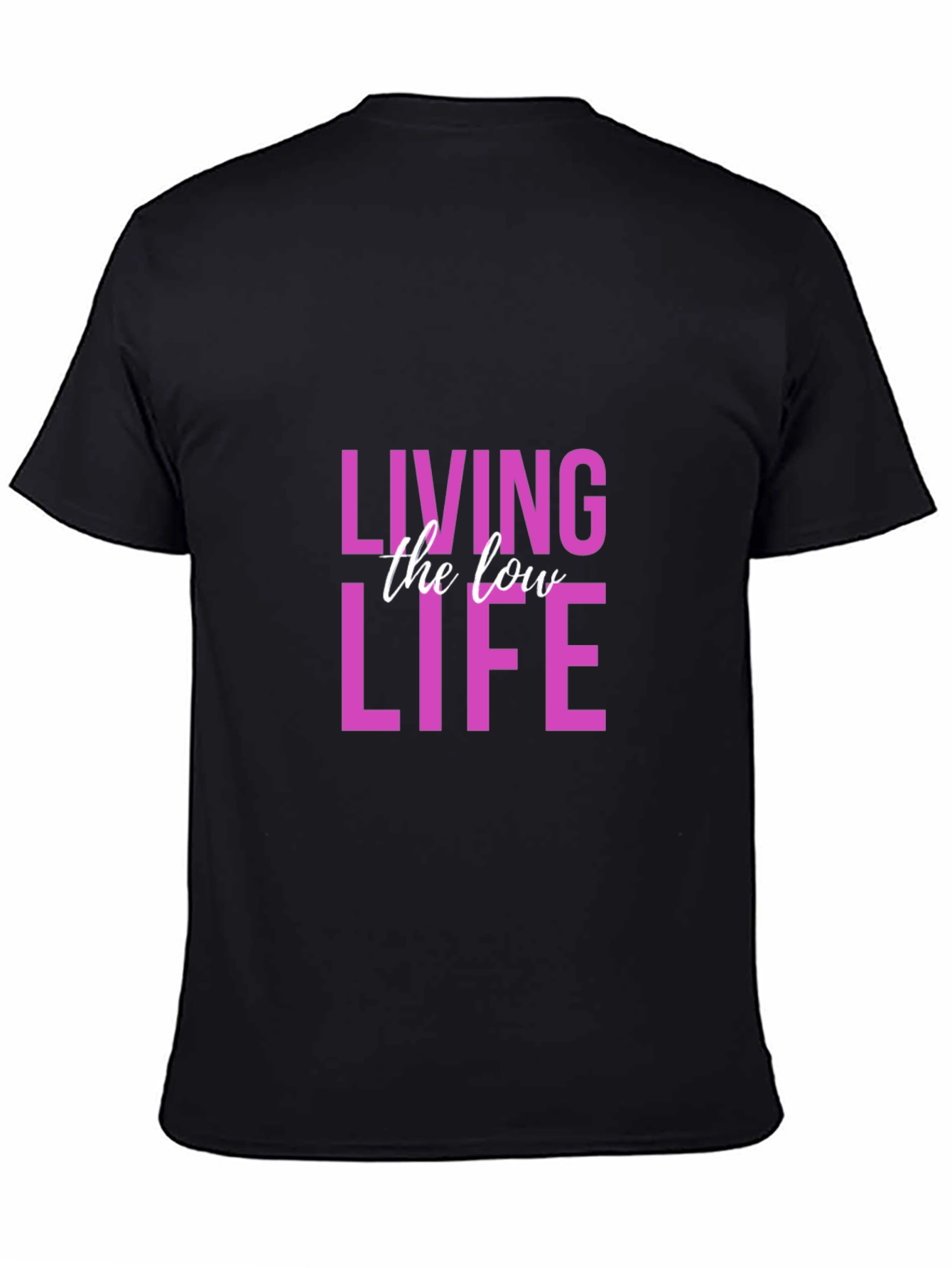 Black Living the Low Life Graphic Tee - Black view 4
