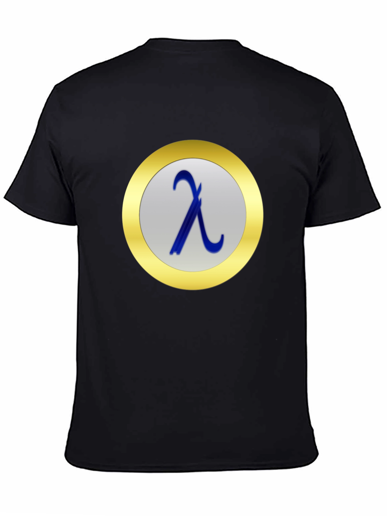 Black Lambda Symbol T-Shirt - Black Casual Tee view 4