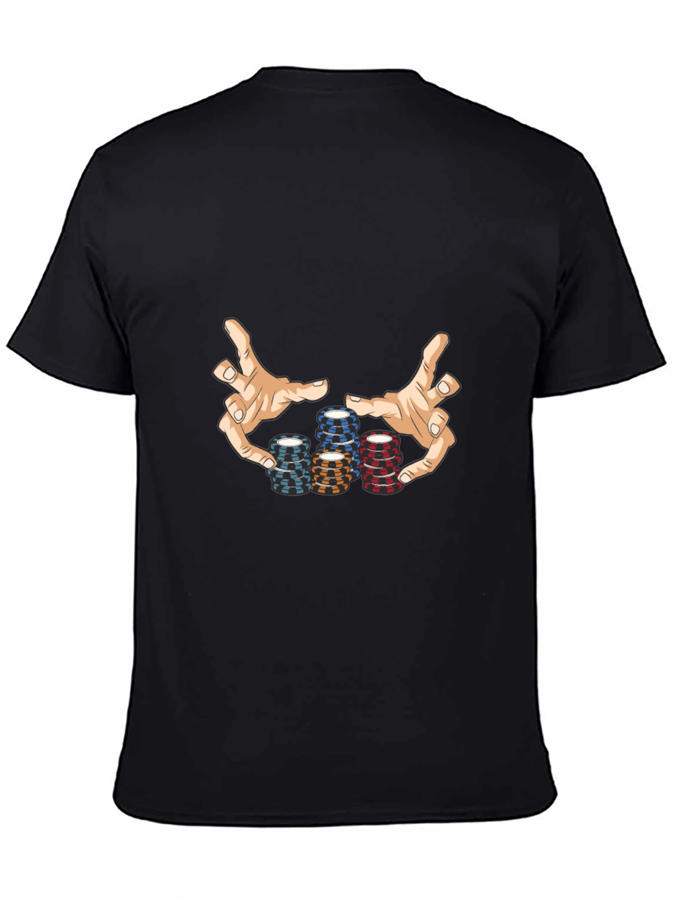 Black Poker Chips Graphic Tee - Black Cotton Blend view 4
